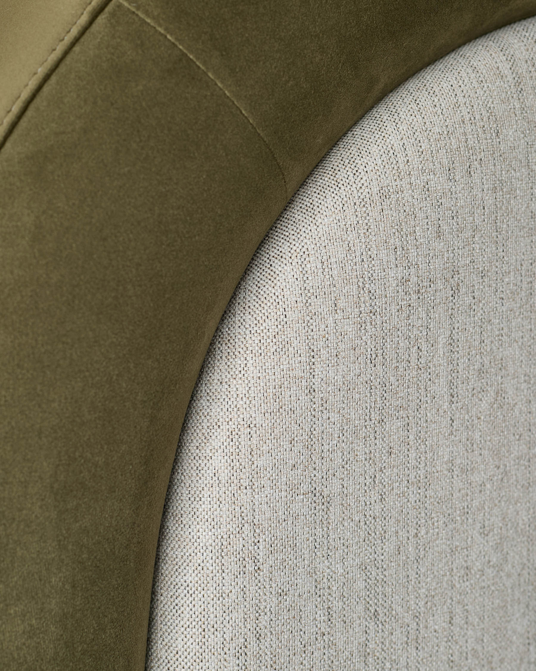 Naomi olive green velvet and natural dual tone fabric king size ottoman storage bed - Image 11