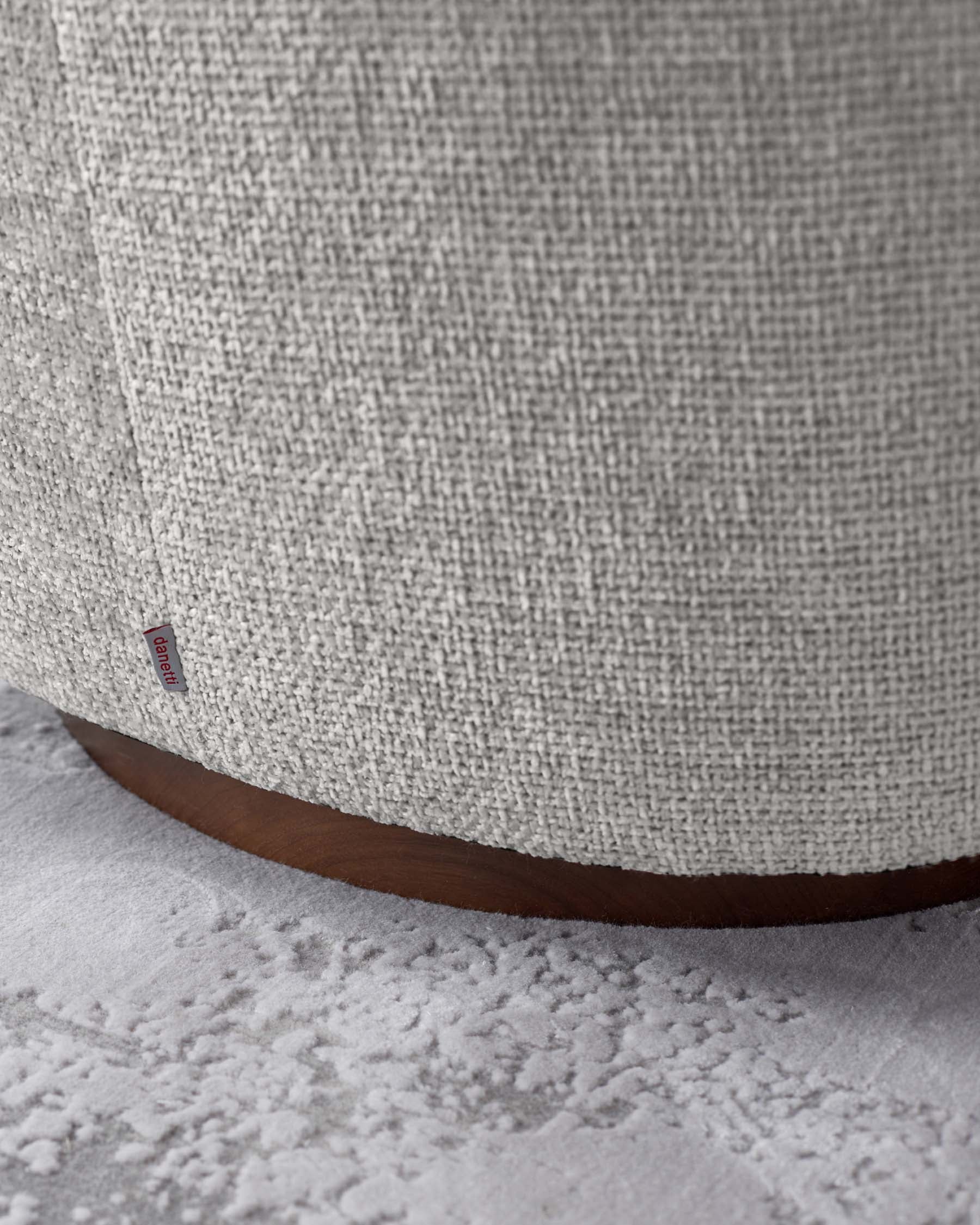 Natalia light grey chunky weave swivel accent chair - Image 6