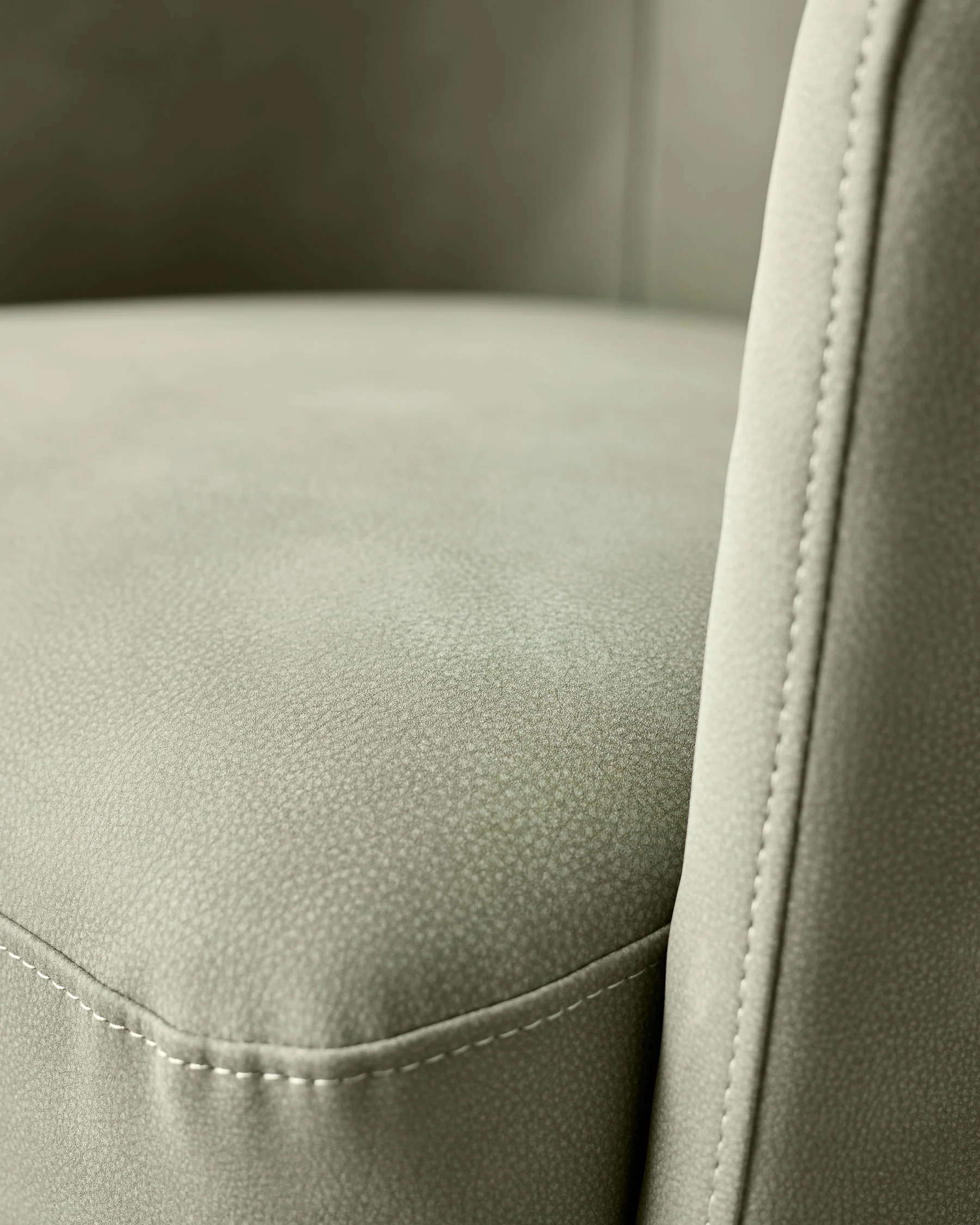 Natalia sage green faux leather swivel accent chair - Image 5