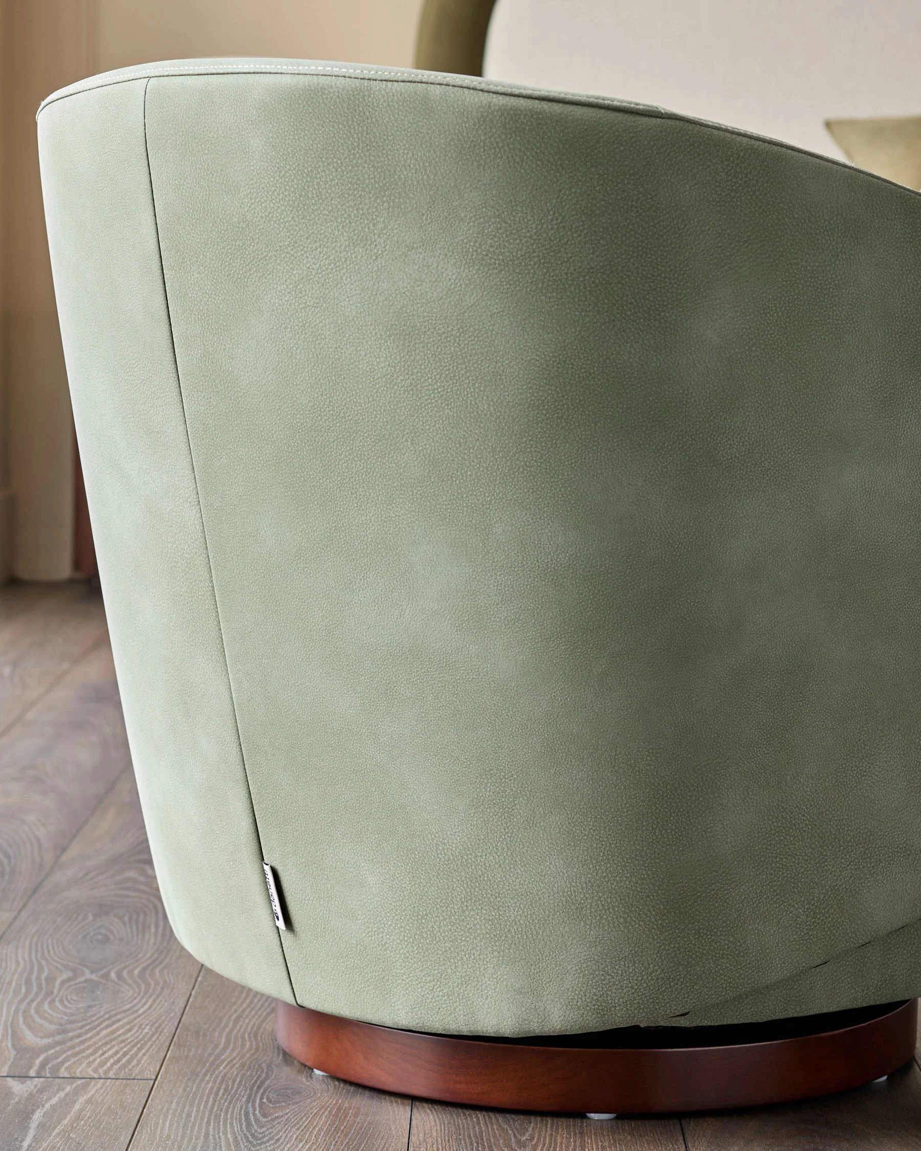 Natalia sage green faux leather swivel accent chair - Image 6