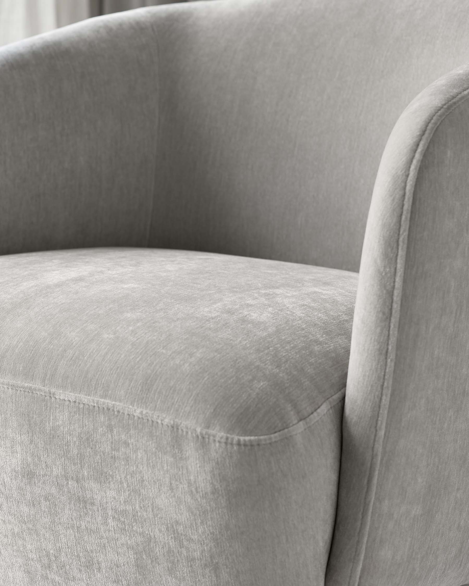 Natalia light grey chenille swivel accent chair - Image 5