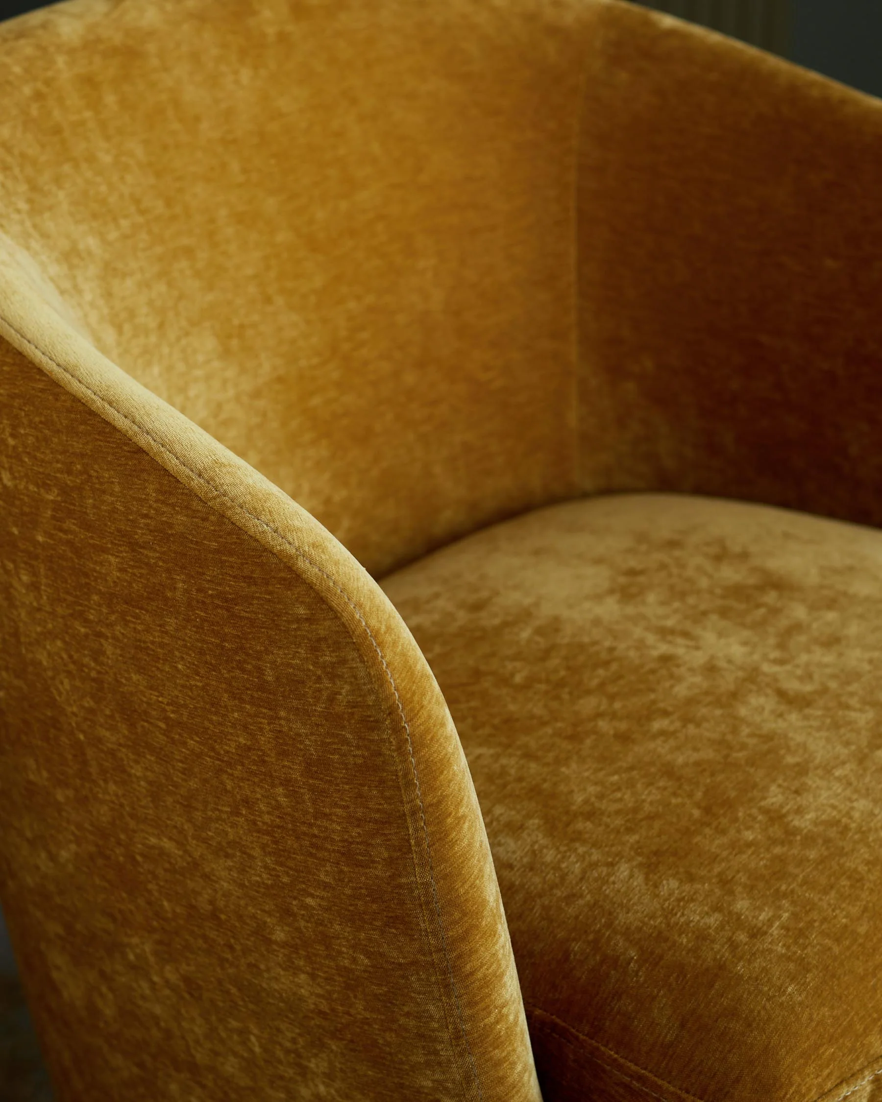 Natalia ochre chenille swivel accent chair - Image 6