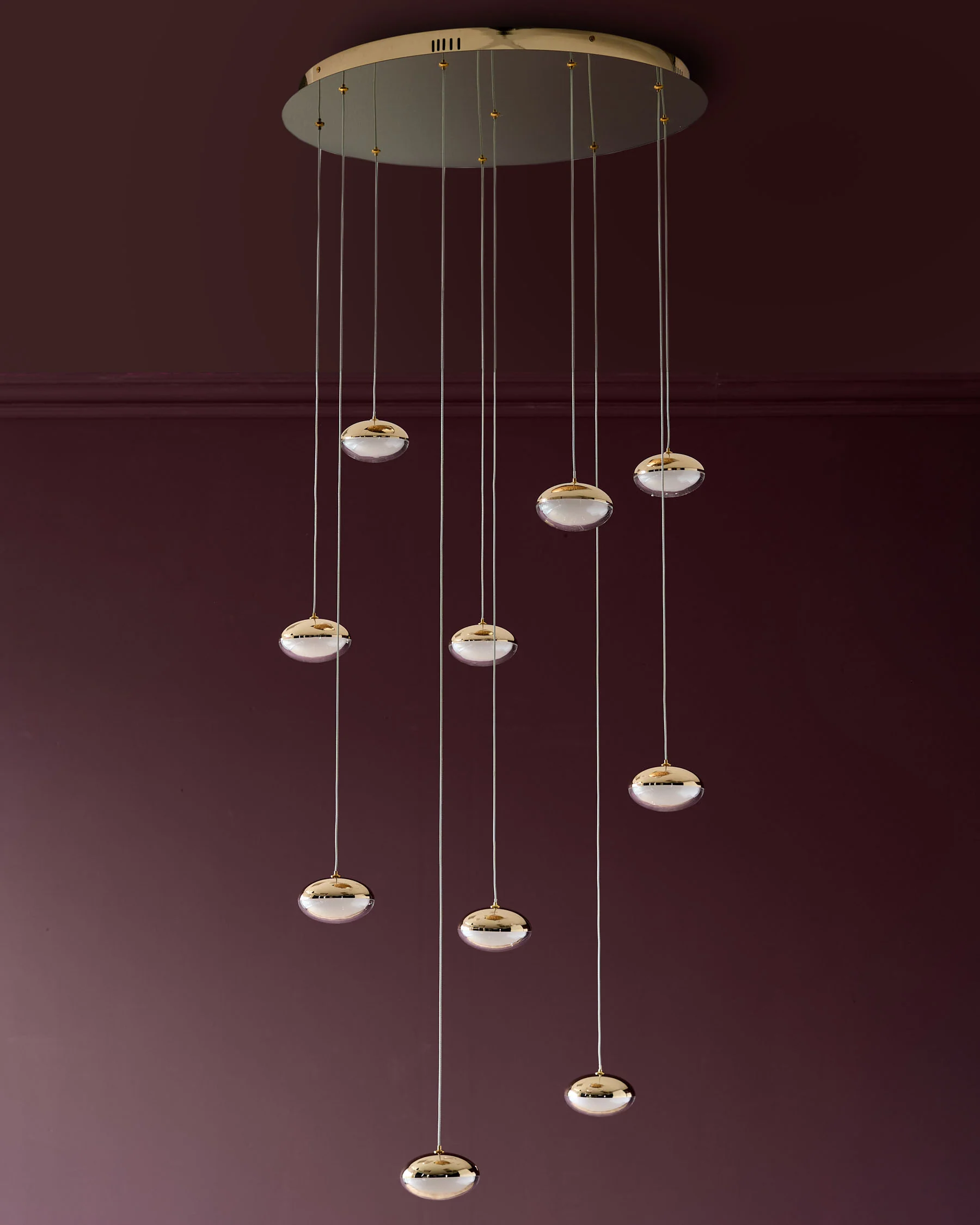 Nina soft gold with clear glass LED adjustable 10 pendant light - Image 5