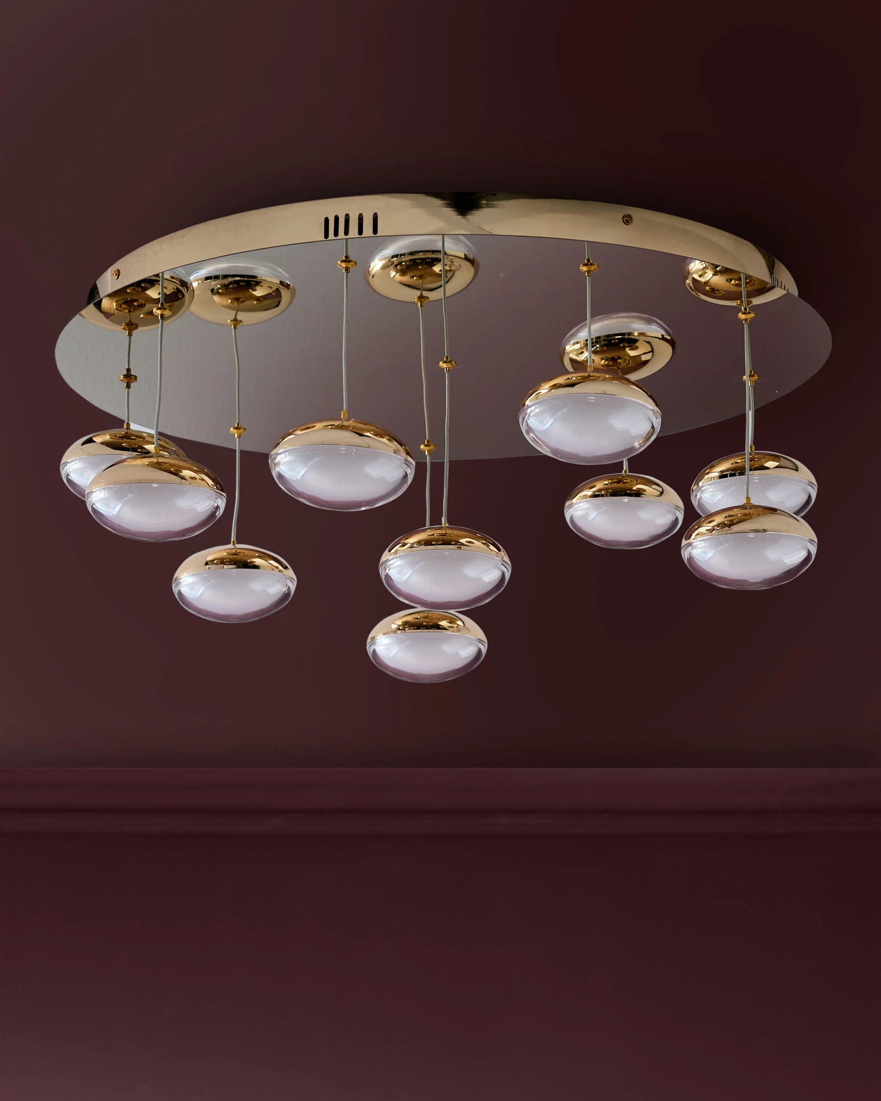 Nina soft gold with clear glass LED adjustable 10 pendant light - Image 7