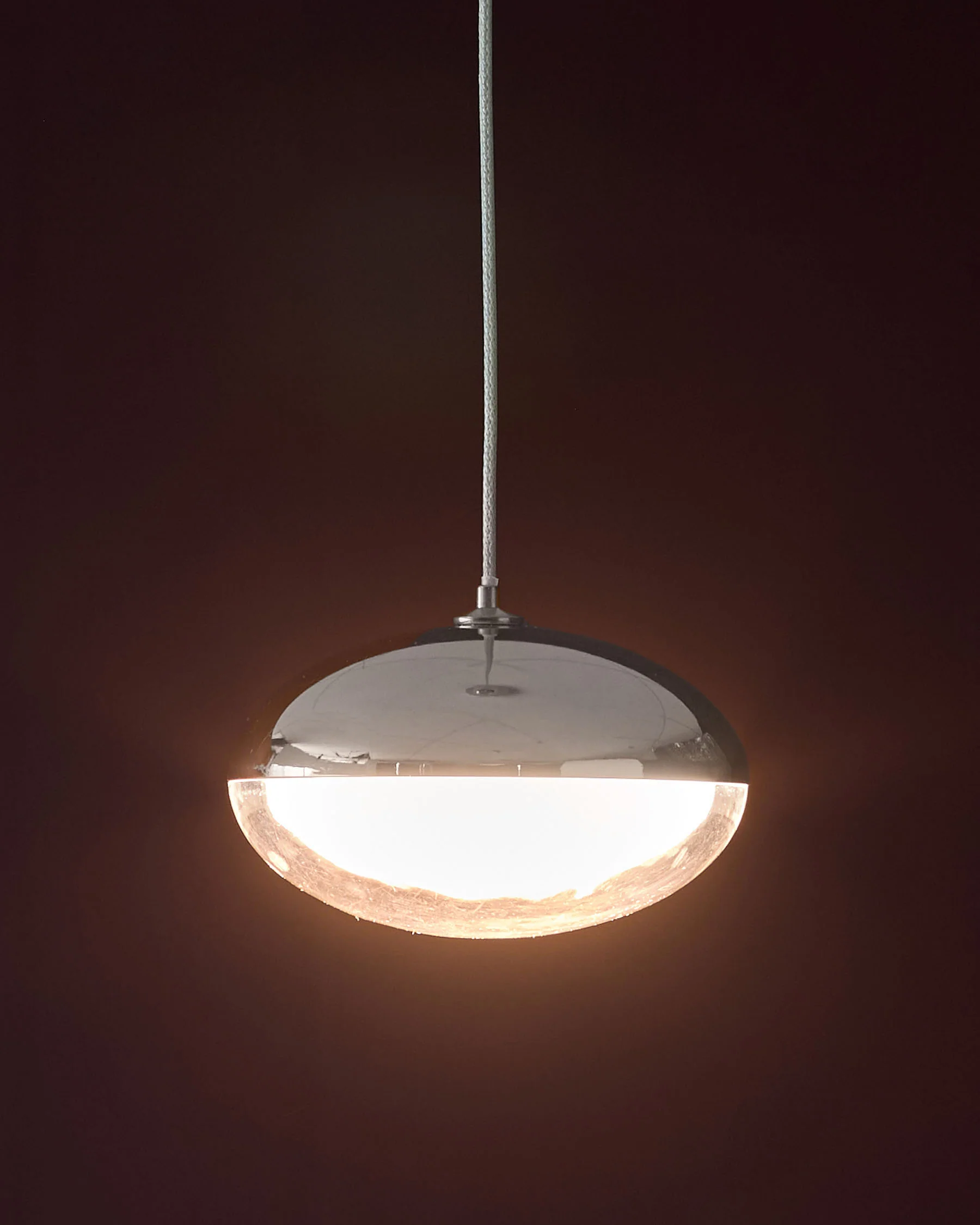 Nina silver chrome with clear glass LED adjustable single drop pendant light - Image 2