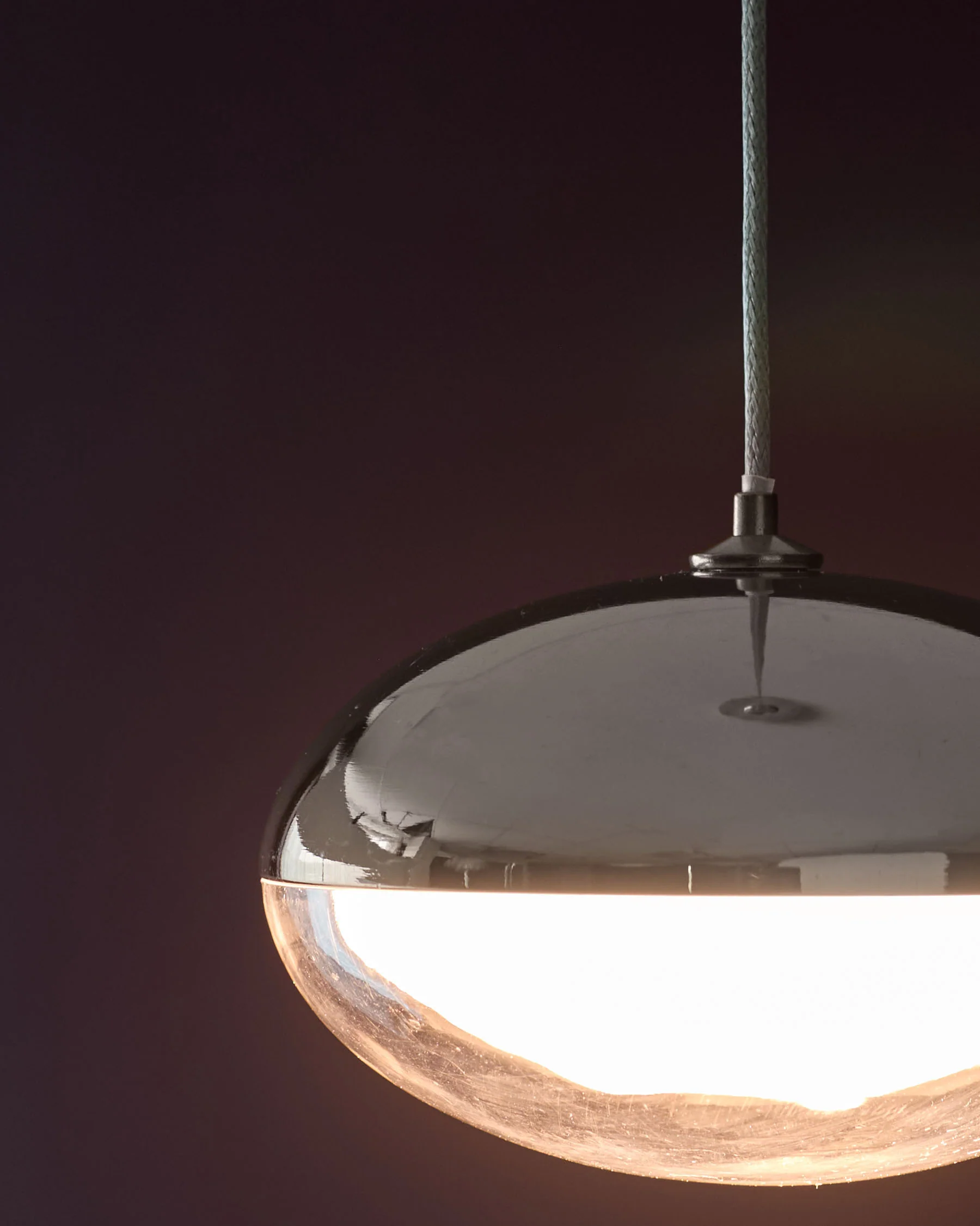 Nina silver chrome with clear glass LED adjustable single drop pendant light - Image 7