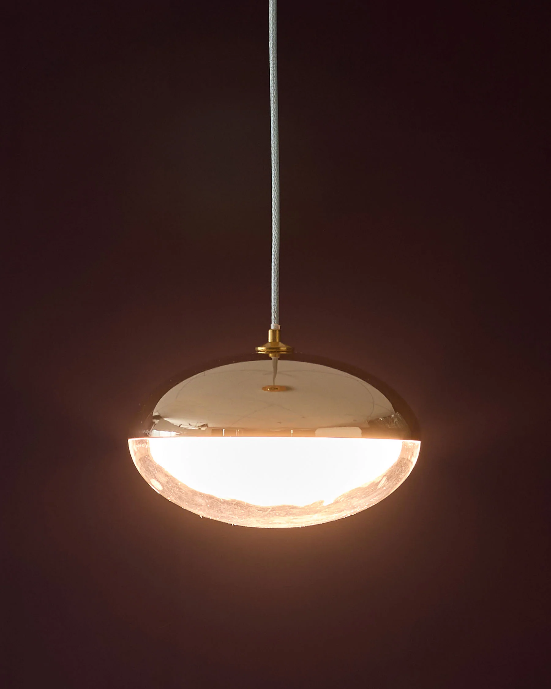 Nina soft gold with clear glass LED adjustable single pendant light - Image 2