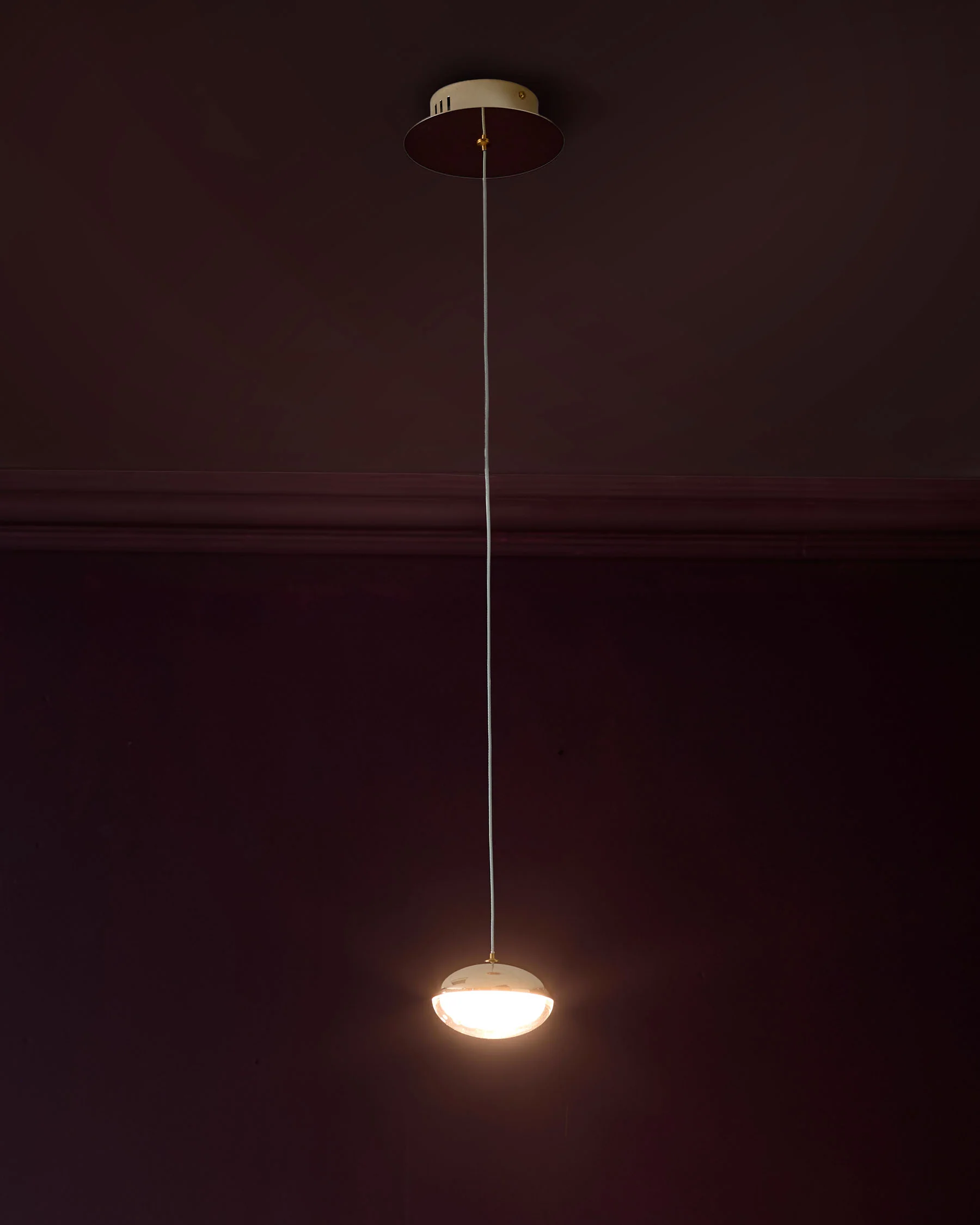 Nina soft gold with clear glass LED adjustable single pendant light - Image 3