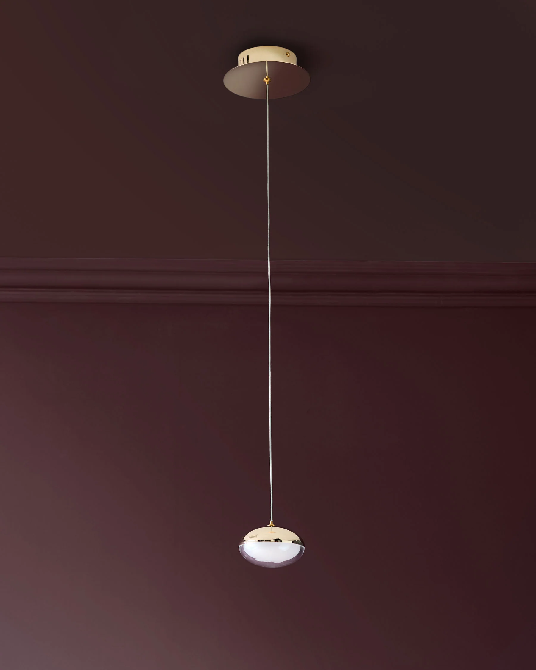 Nina soft gold with clear glass LED adjustable single pendant light - Image 4