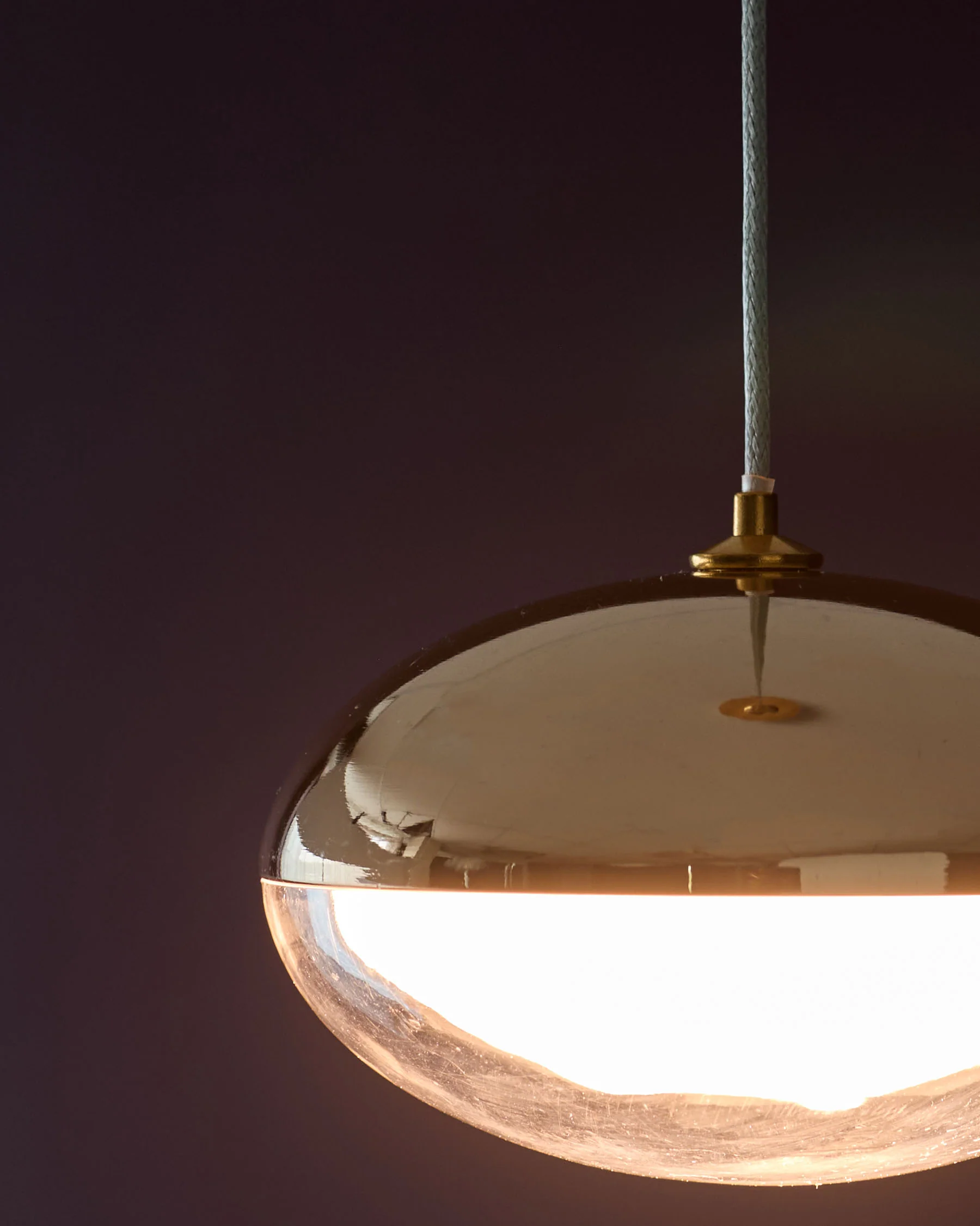 Nina soft gold with clear glass LED adjustable single pendant light - Image 7