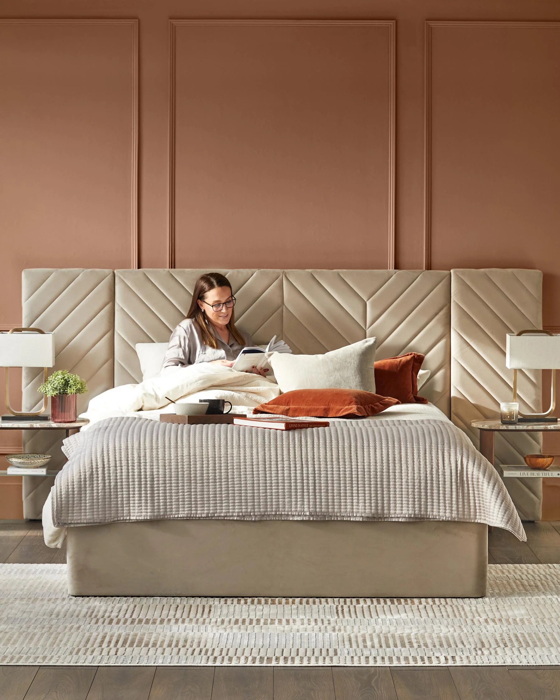 Octavia Luxe Champagne Velvet King Size Ottoman Storage Bed - Image 5