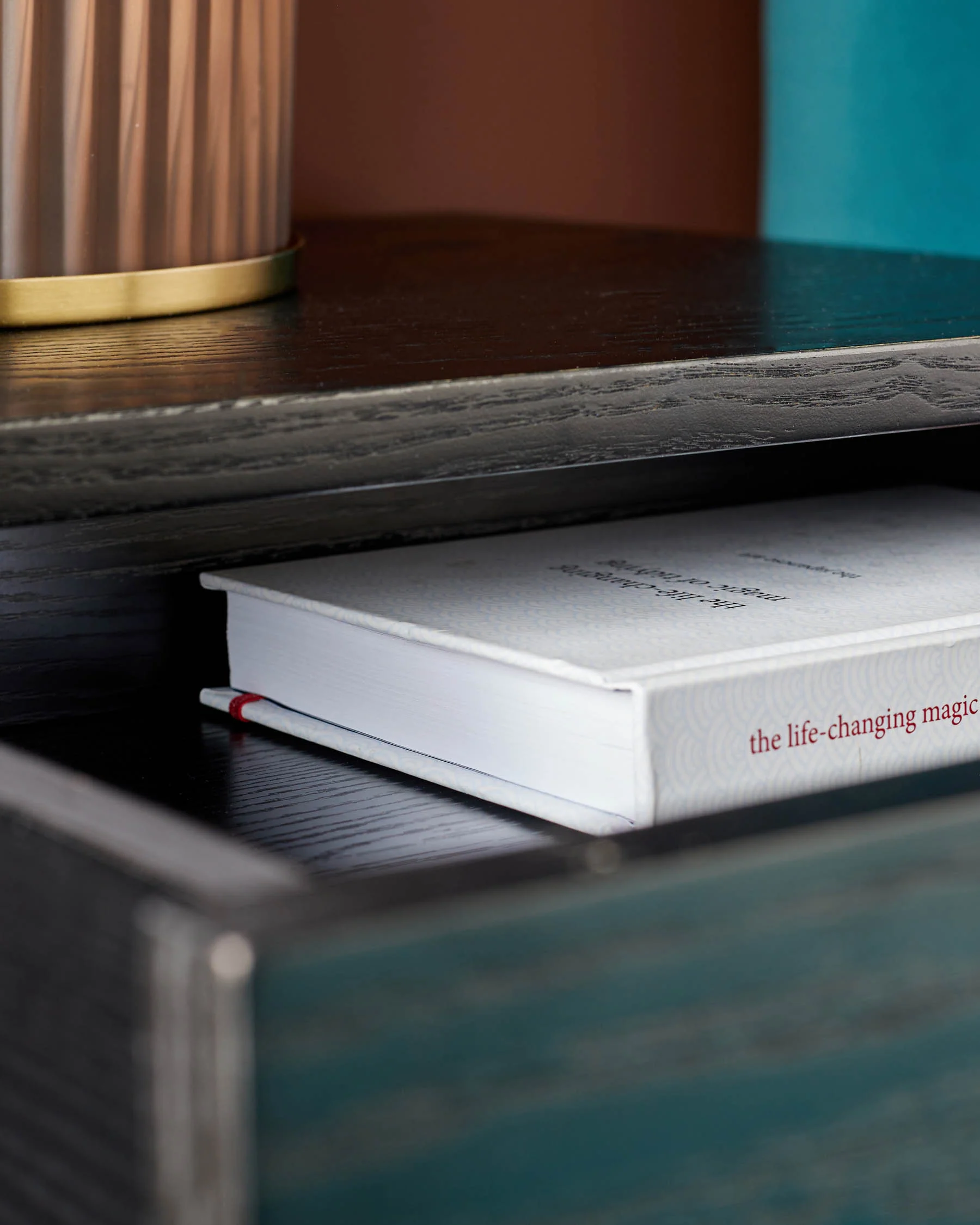 Odele Black Ash Bedside Table - Image 4
