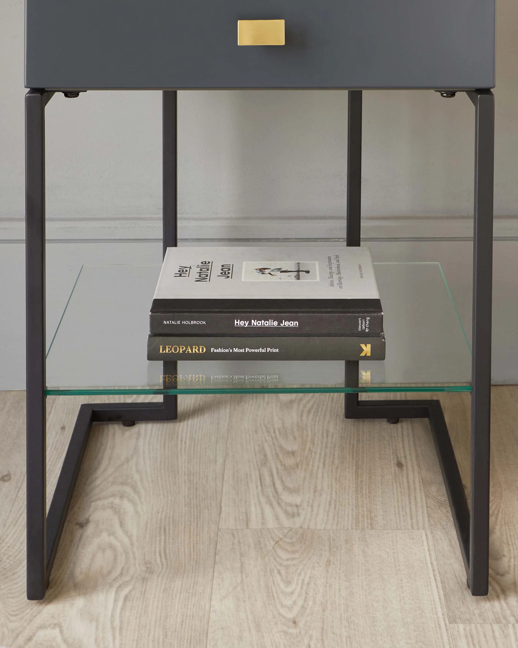Odele Dark Grey Bedside Table - Image 6