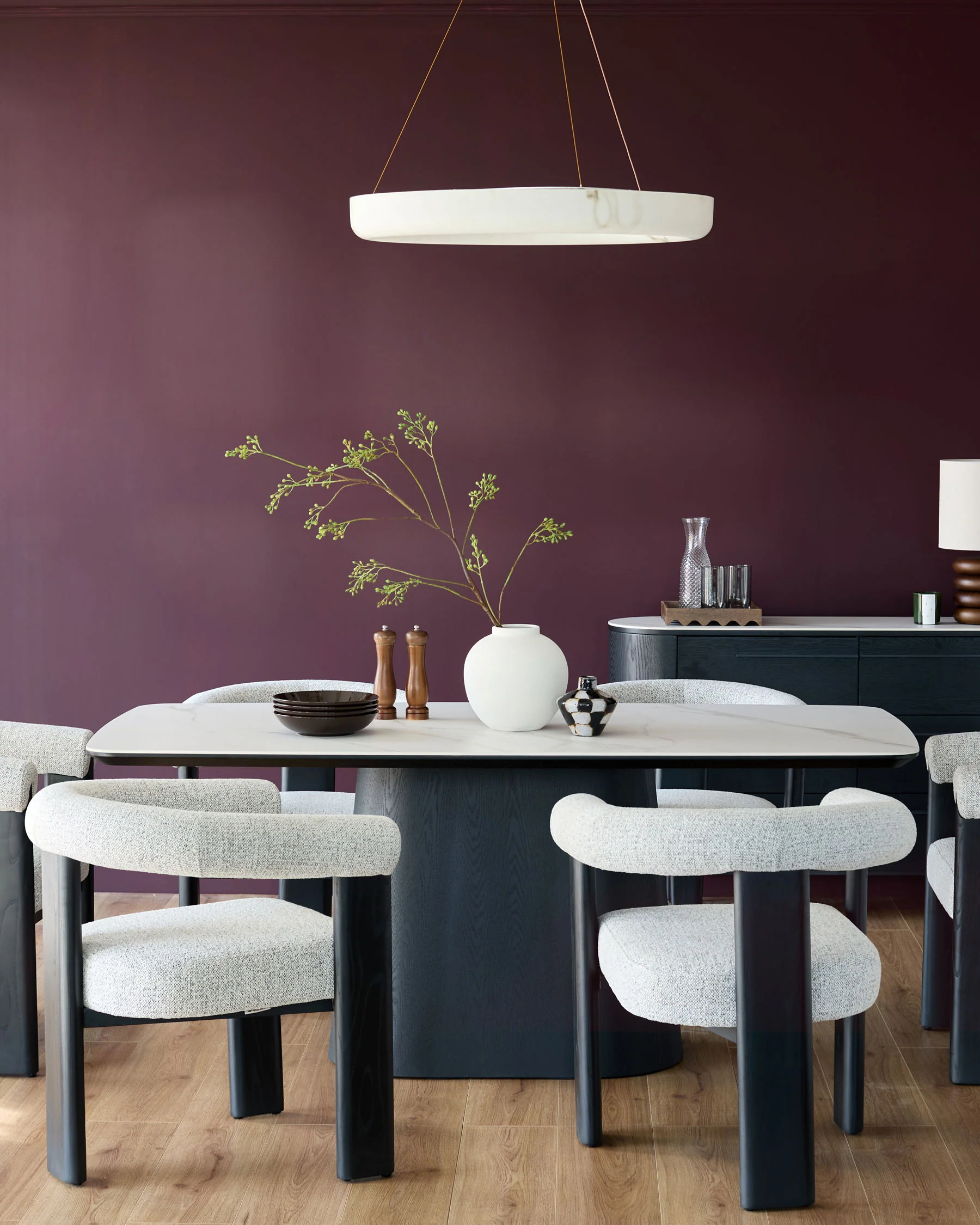 Orion grey chunky chenille dining chair - Image 2