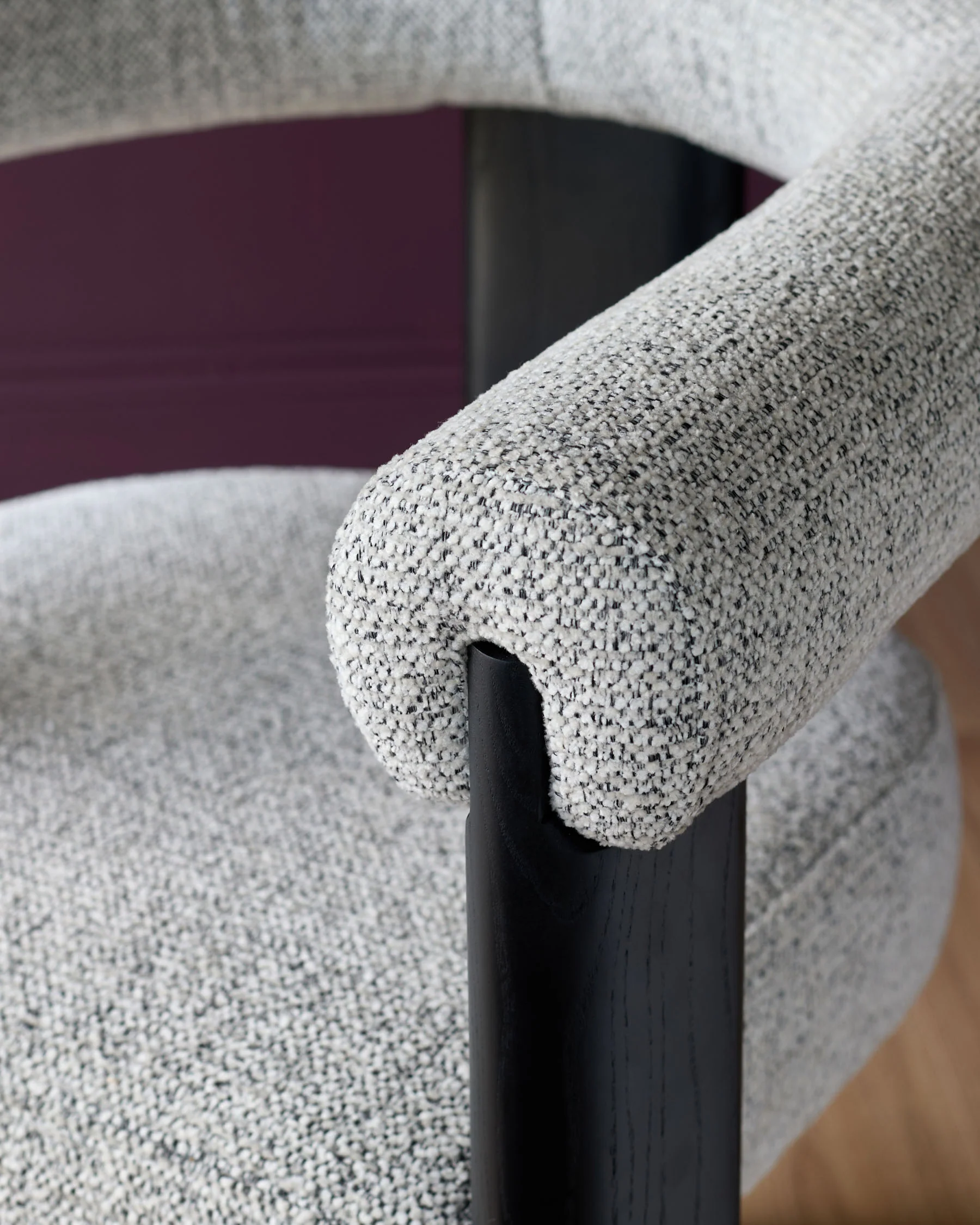 Orion grey chunky chenille dining chair - Image 5