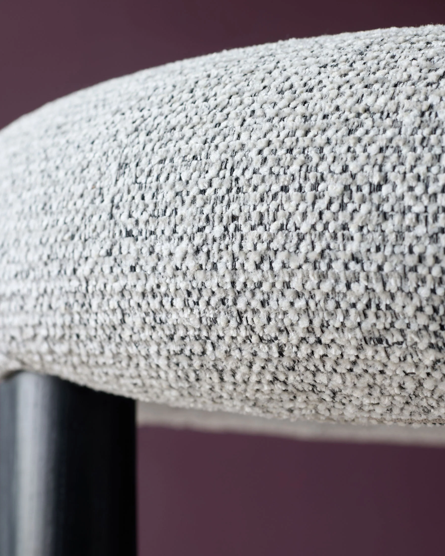 Orion grey chunky chenille dining chair - Image 6