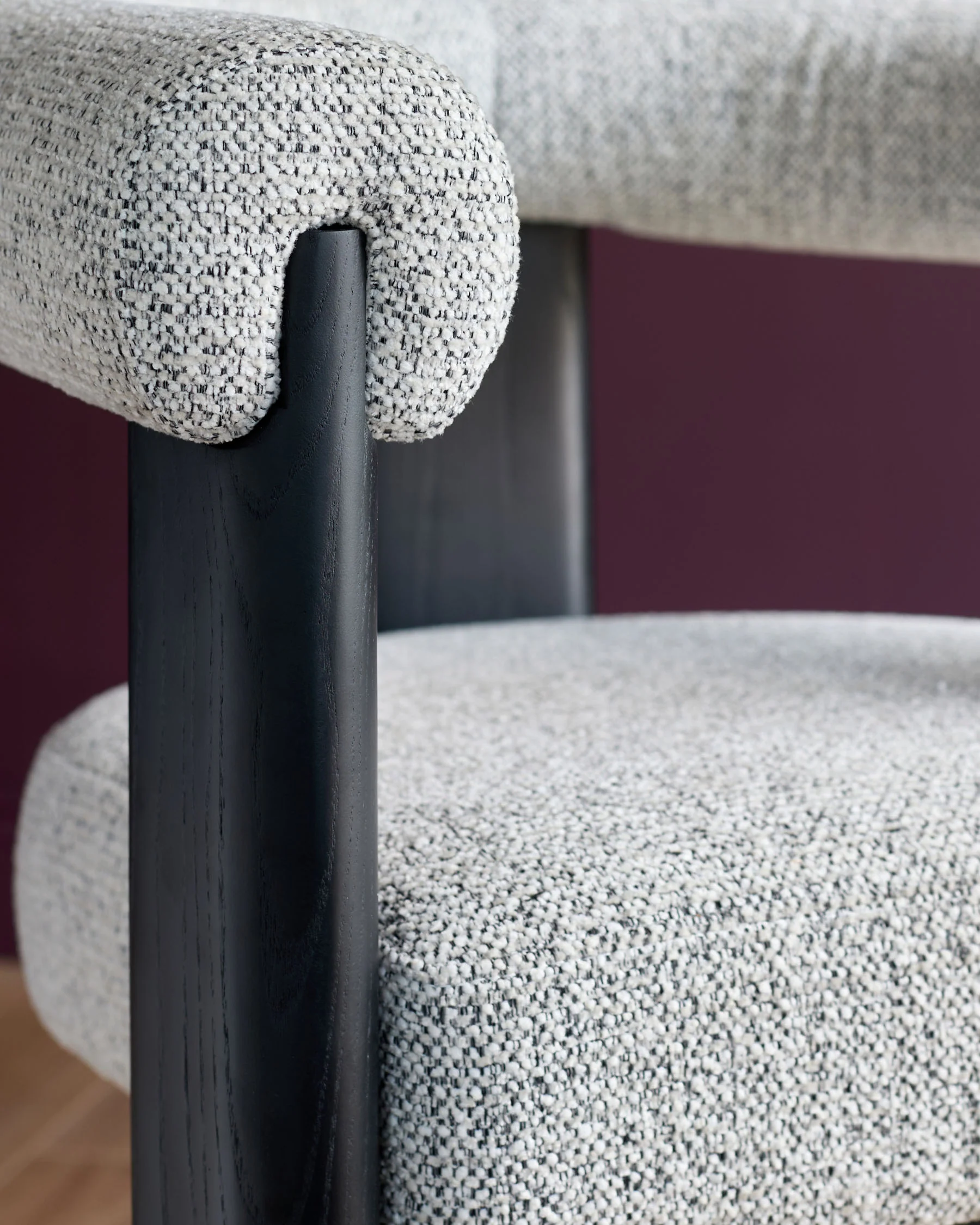 Orion grey chunky chenille dining chair - Image 7
