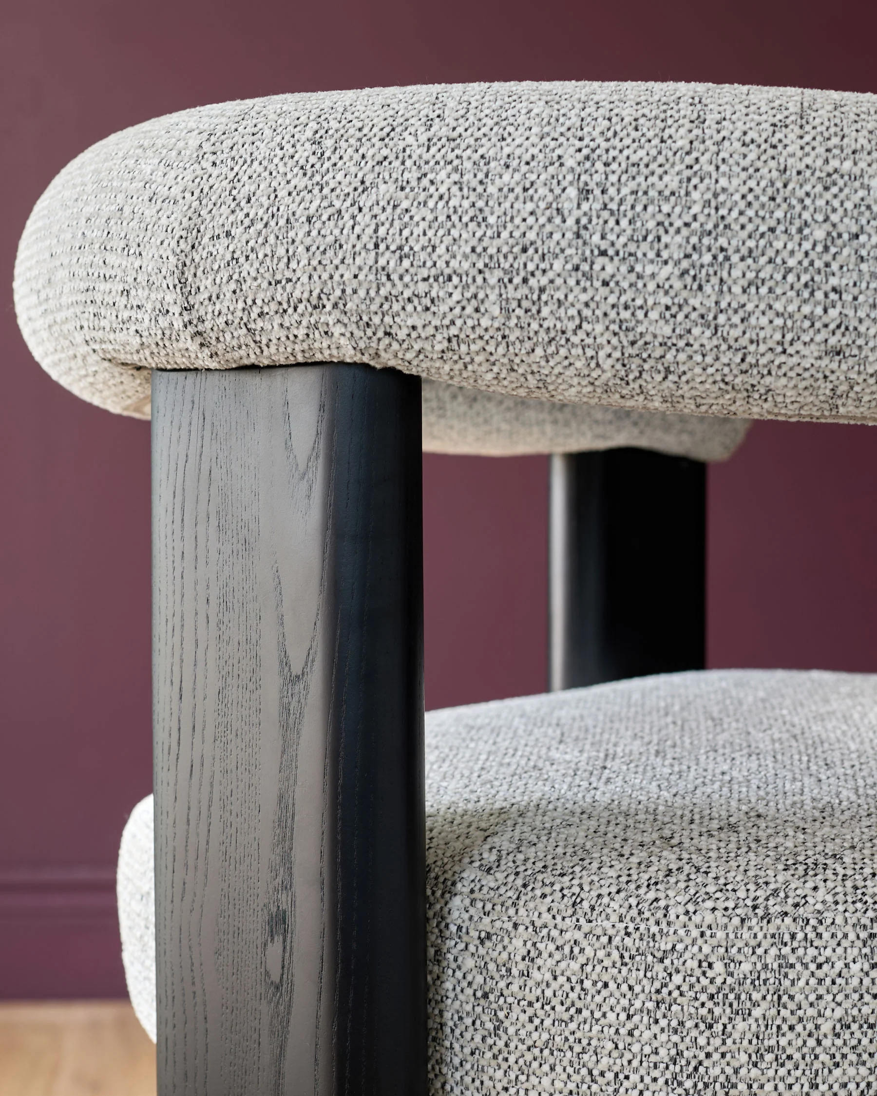 Orion grey chunky chenille dining chair - Image 8