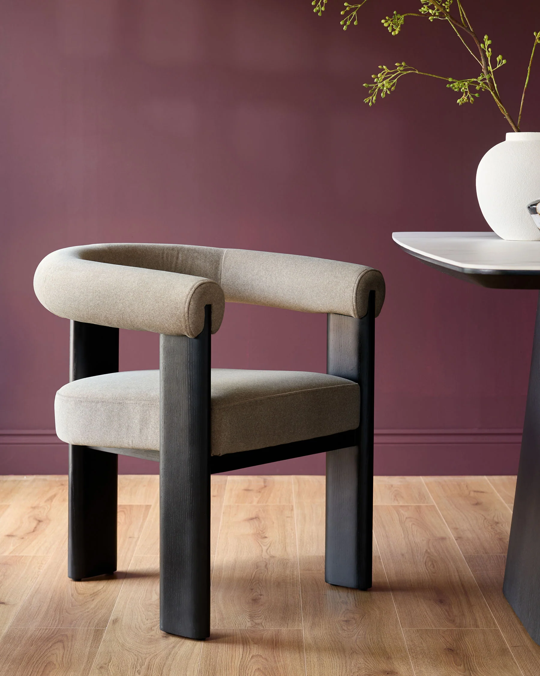 Orion mocha plush fabric dining chair