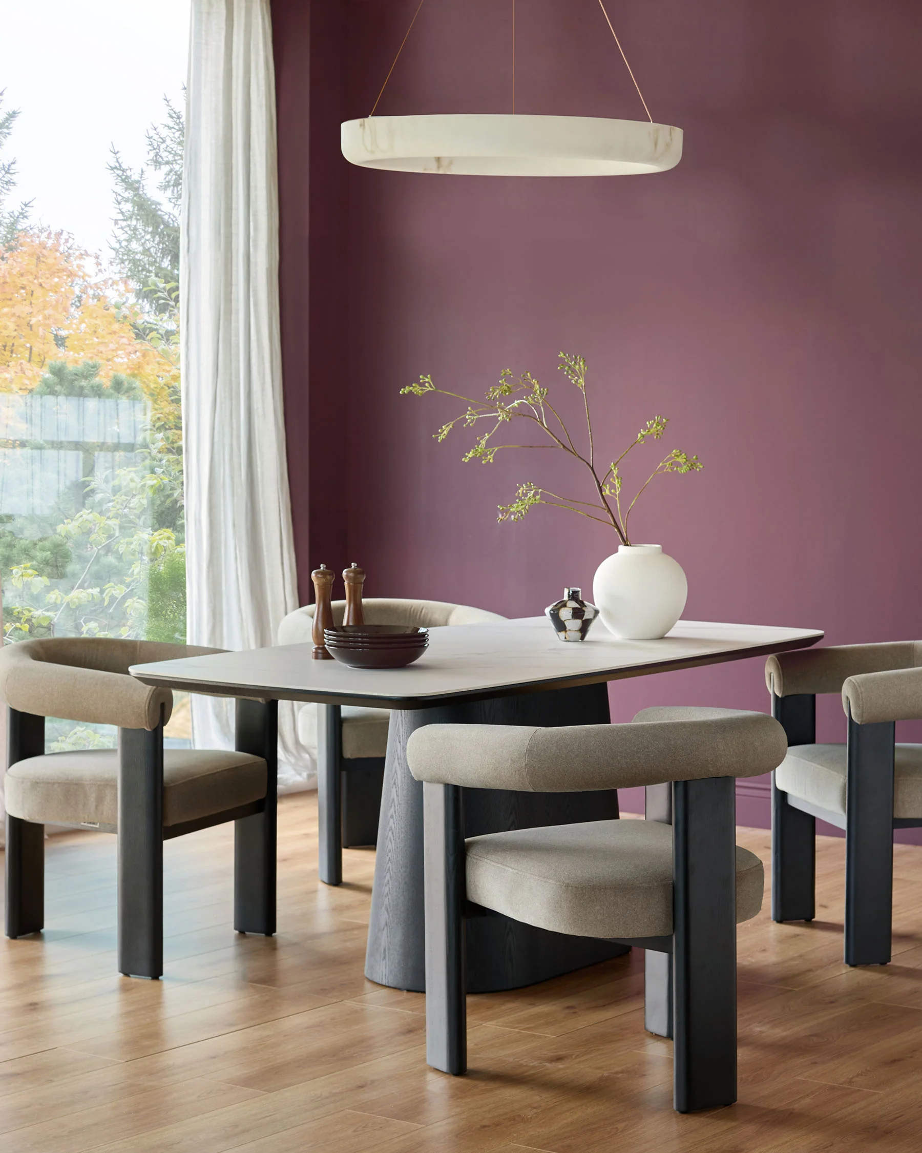 Orion mocha plush fabric dining chair - Image 2