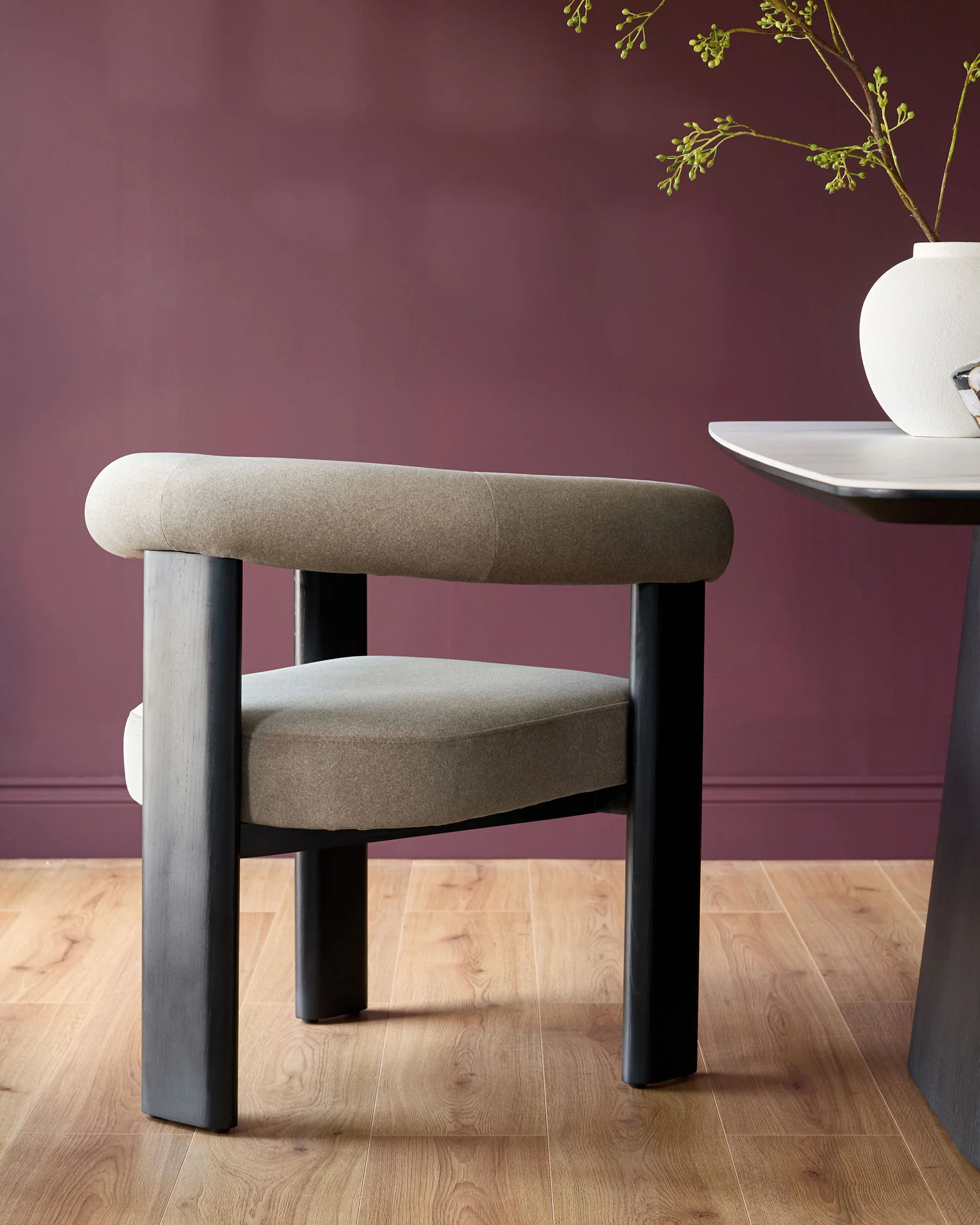 Orion mocha plush fabric dining chair - Image 3
