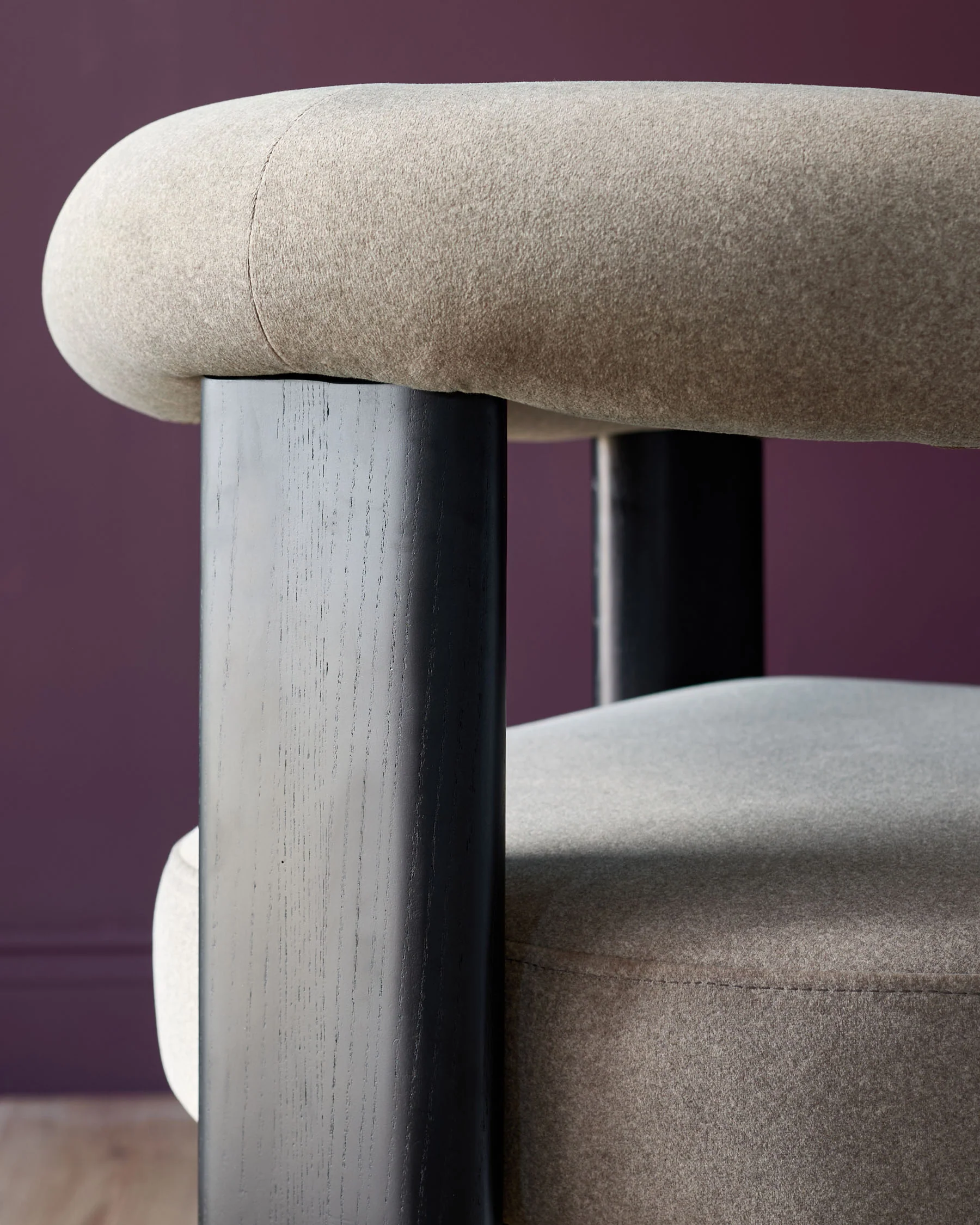 Orion mocha plush fabric dining chair - Image 6