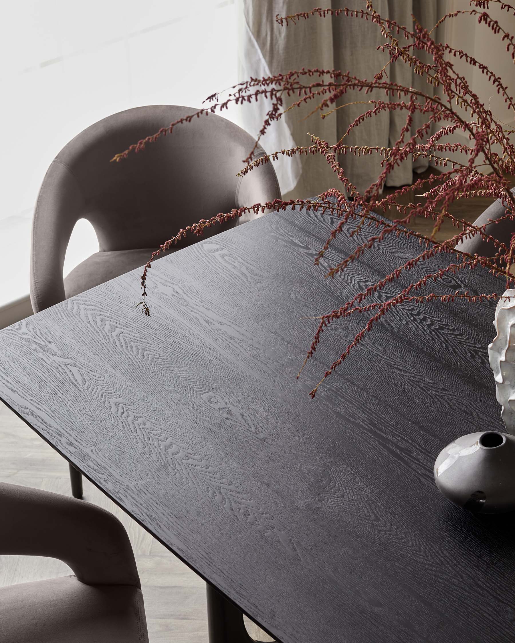 Orlan 8 Seater Fixed Dining Table Black Ash - Image 7