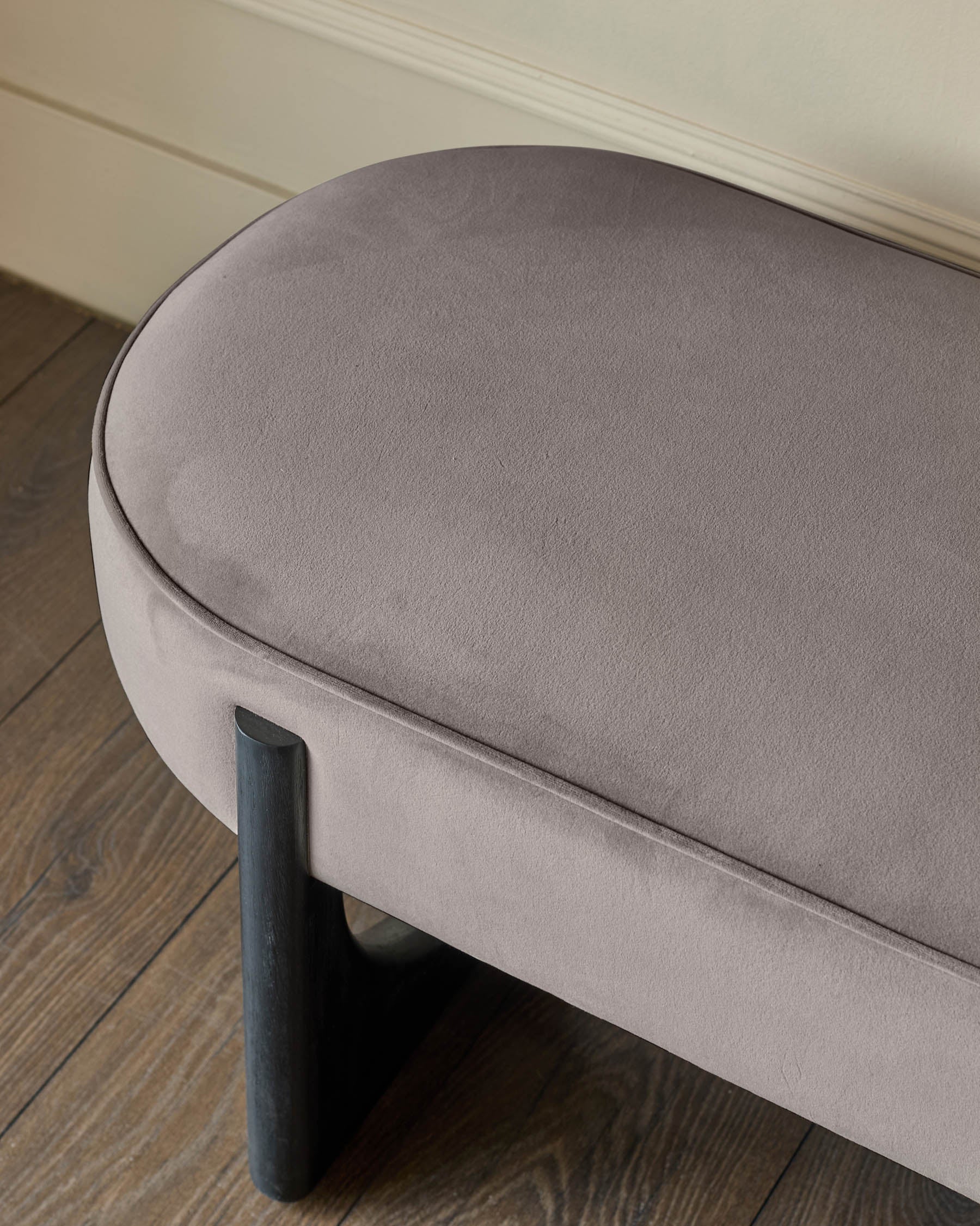 Orlan mocha velvet 3 seater dining bench without backrest - Image 3