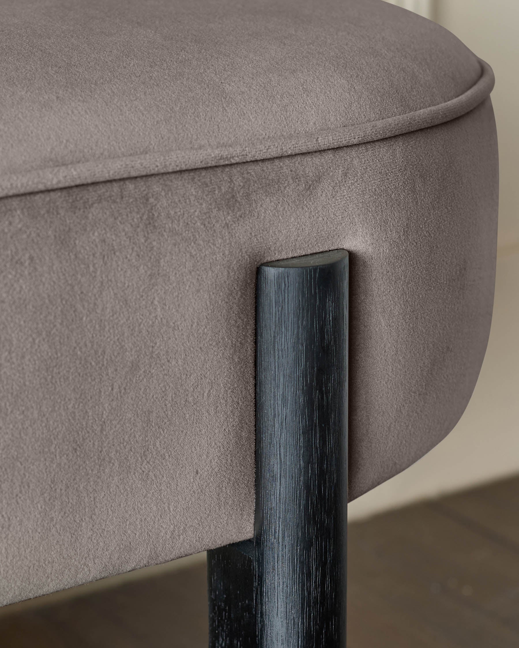 Orlan mocha velvet 3 seater dining bench without backrest - Image 4