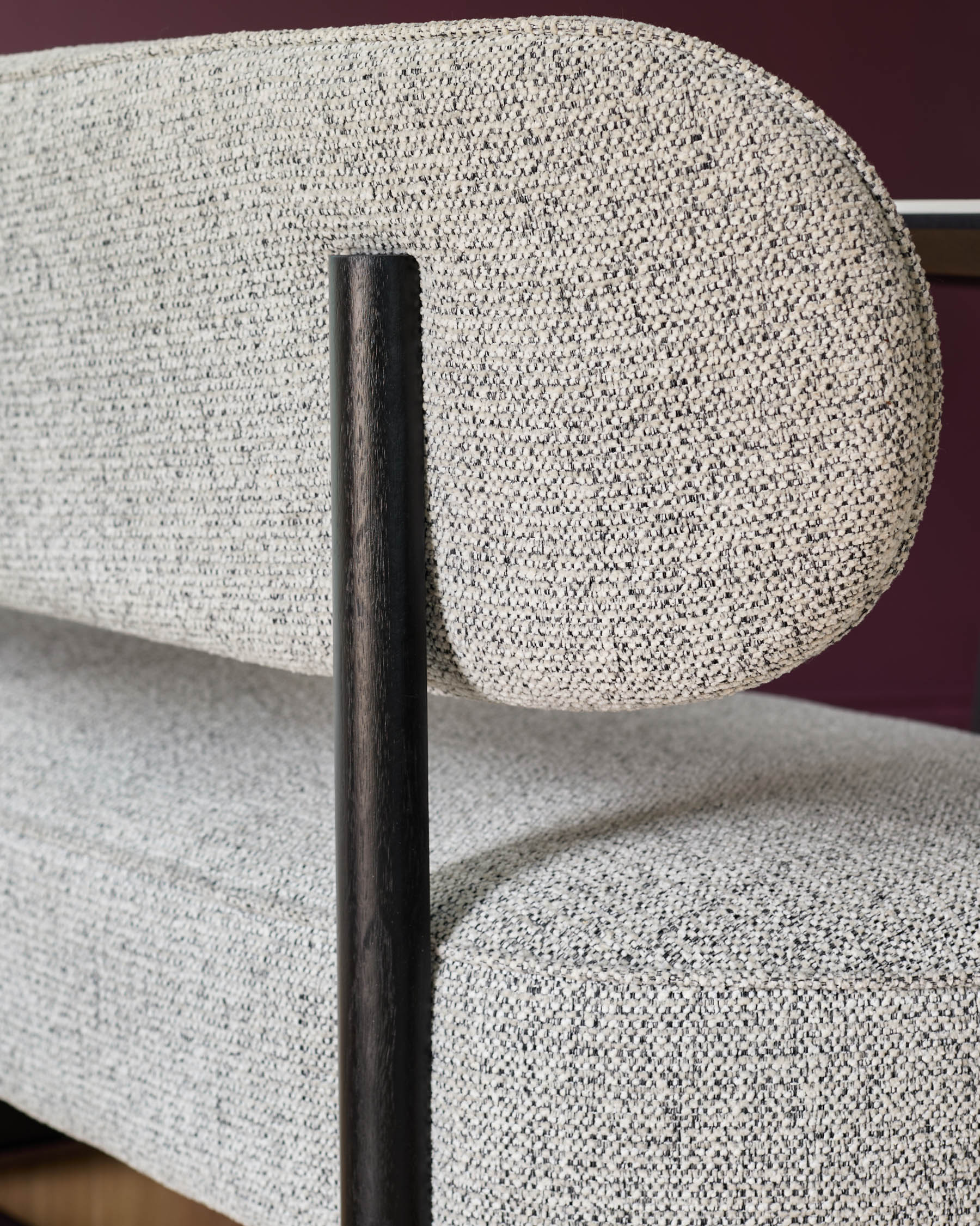 Orlan grey fabric 3 seater dining bench - Image 4