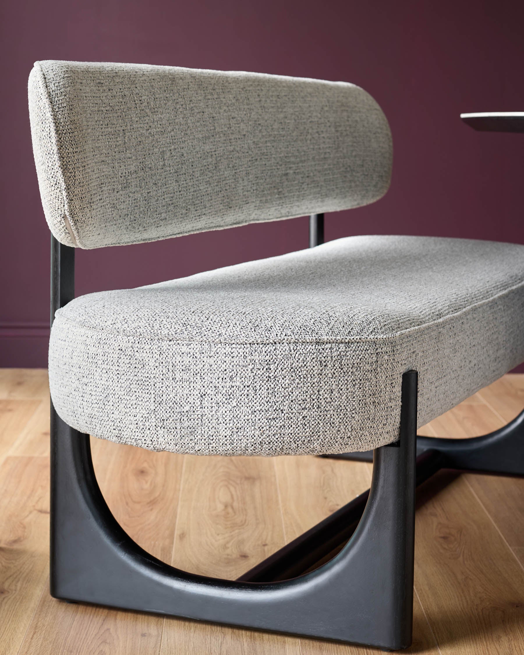 Orlan grey fabric 3 seater dining bench - Image 6
