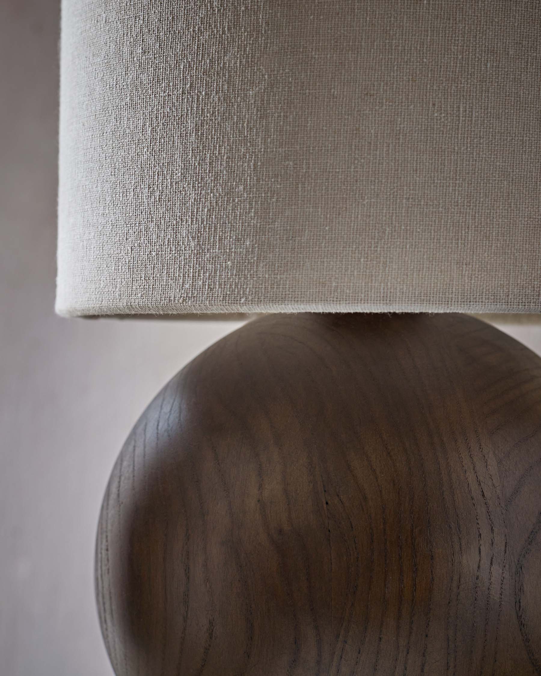 Orlan natural linen and dark wood table lamp - Image 9