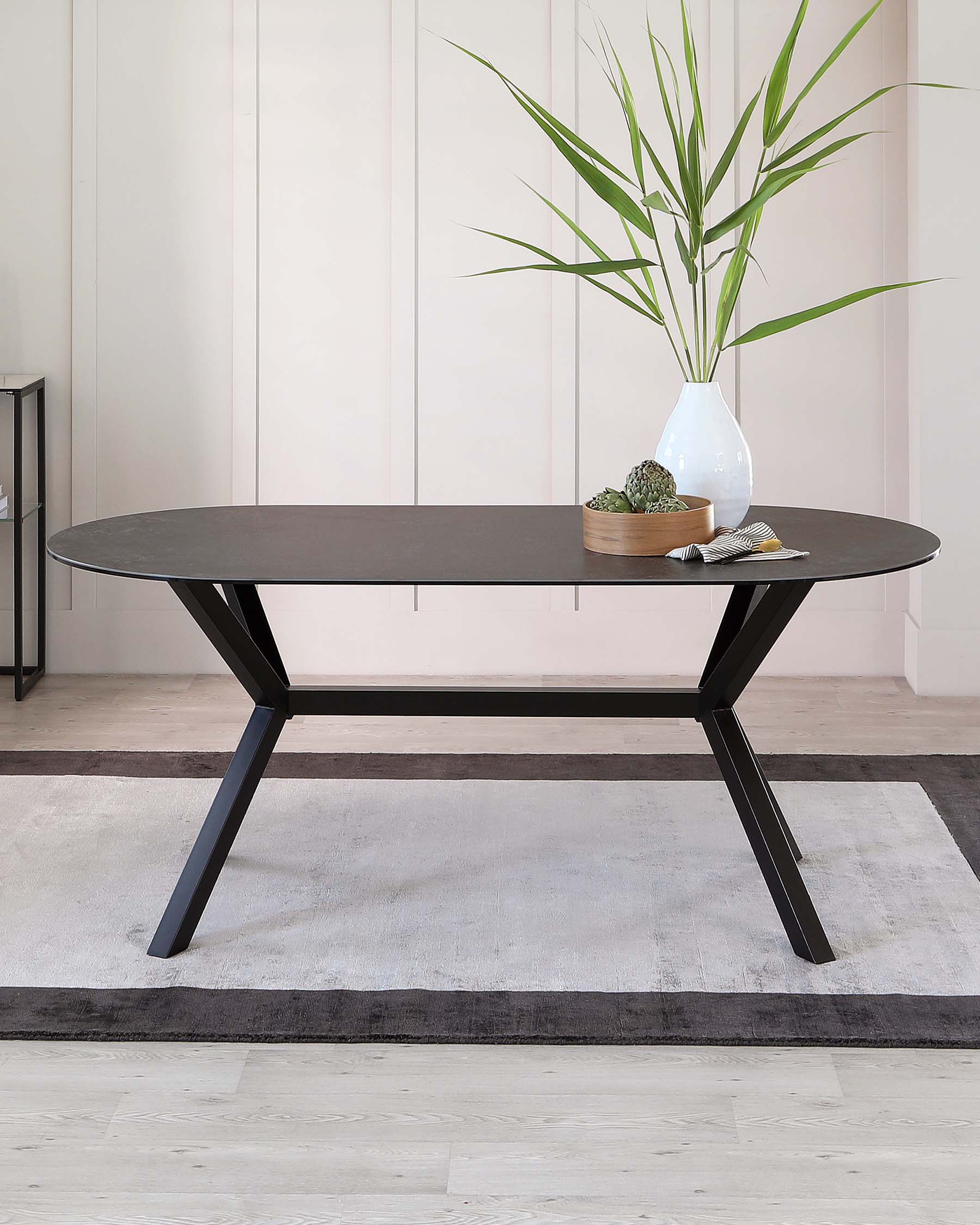 Orwell Dark Grey Ceramic Dining 6 Seater Table - Image 5