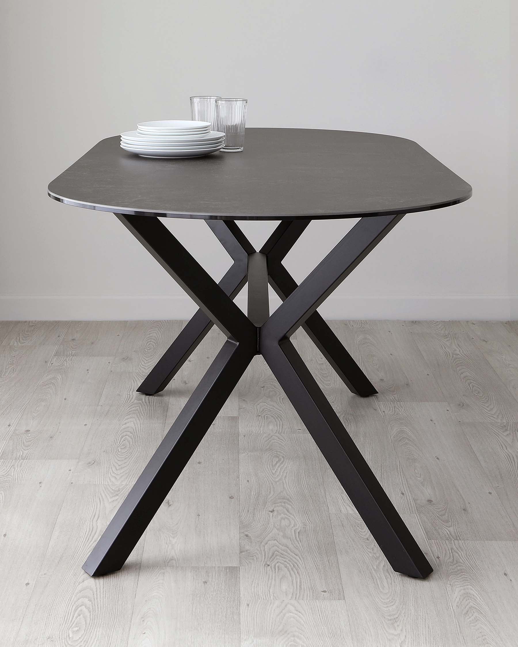 Orwell Dark Grey Ceramic Dining 6 Seater Table - Image 6
