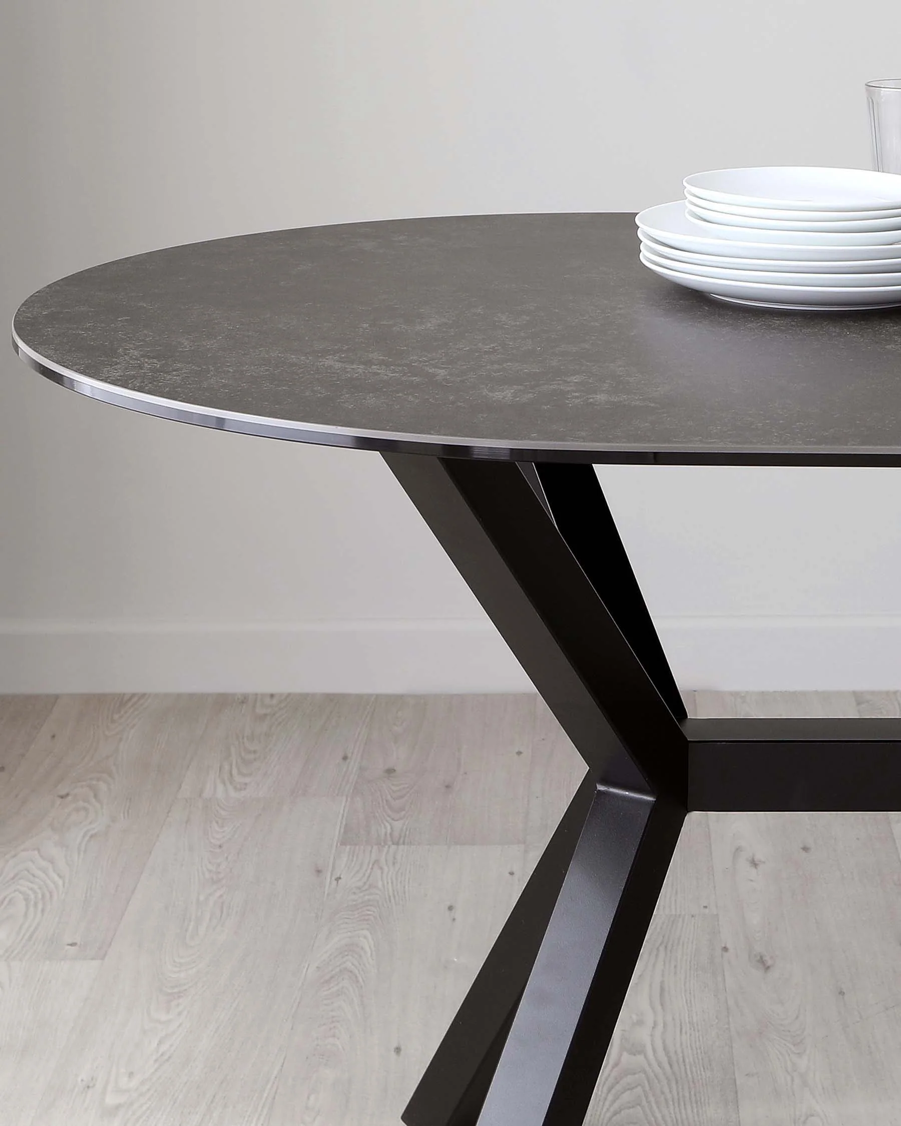 Orwell Dark Grey Ceramic Dining 6 Seater Table - Image 8