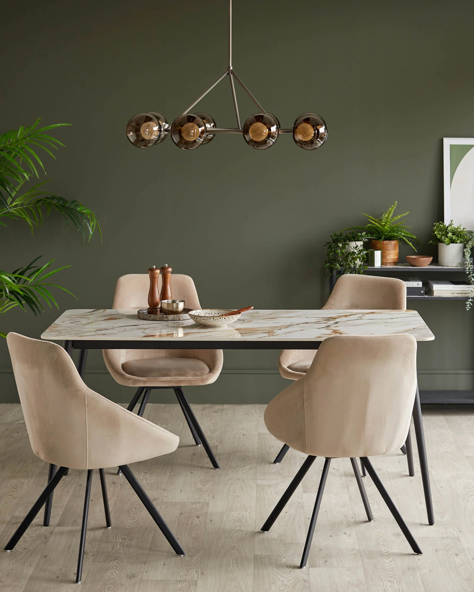 Oslo natural ceramic 6 seater dining table - Image 5