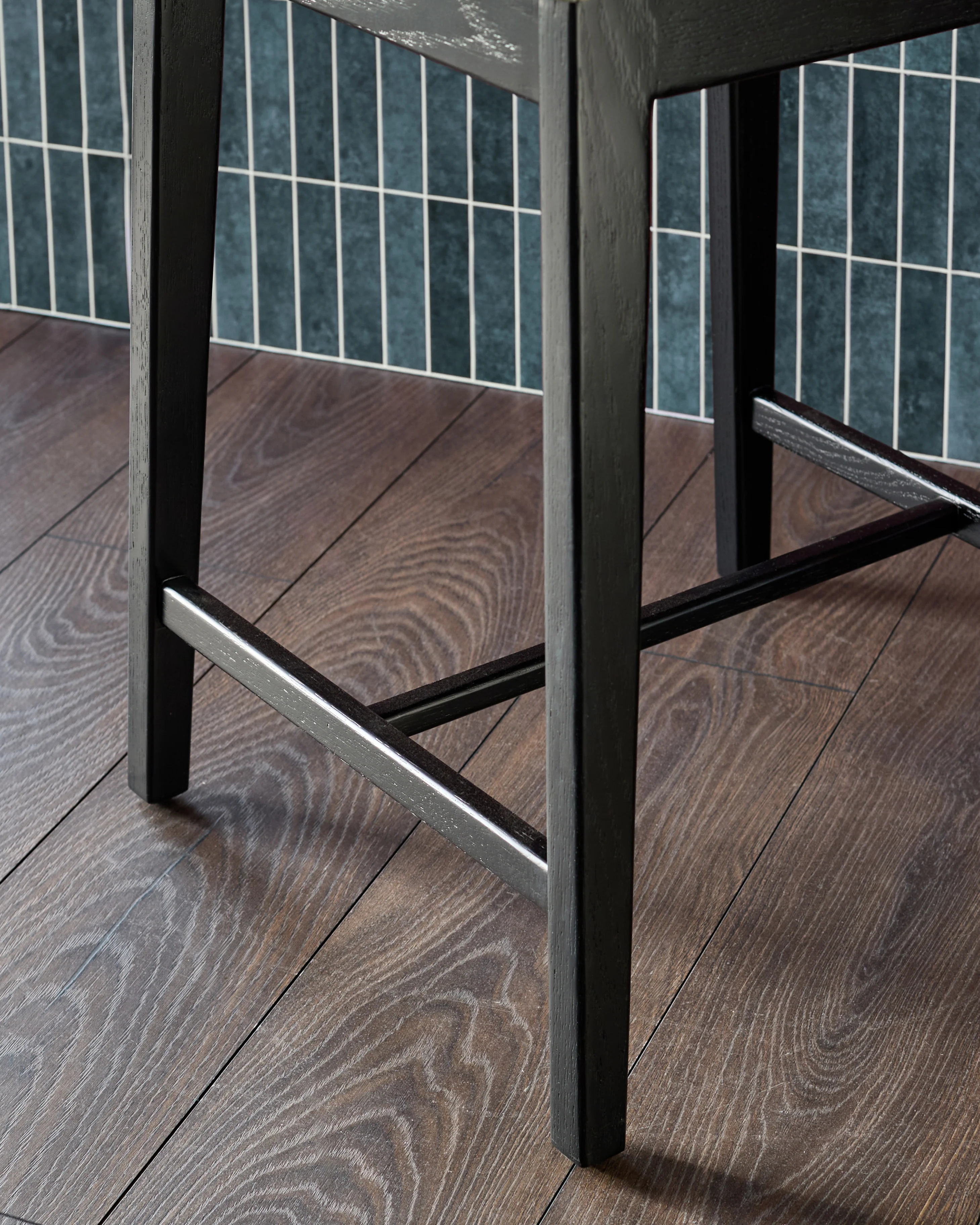Otis dark grey leather bar stool - Image 7