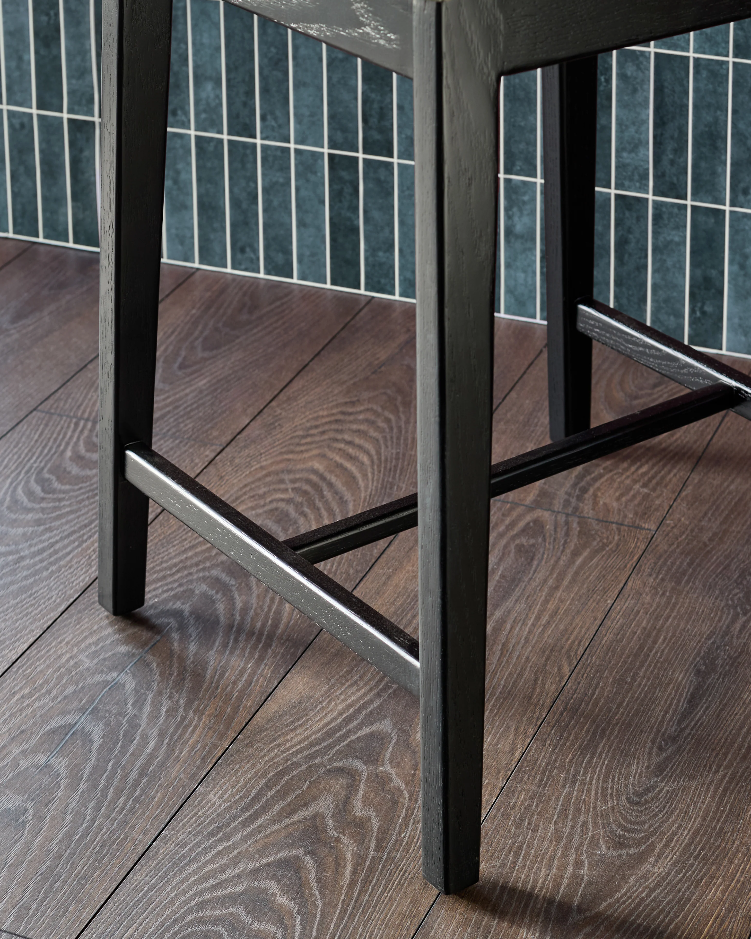 Otis light grey leather bar stool - Image 9