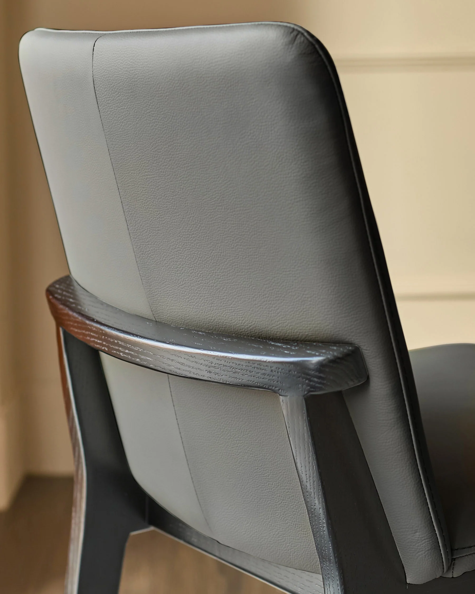 Otis dark grey leather dining chair - Image 5