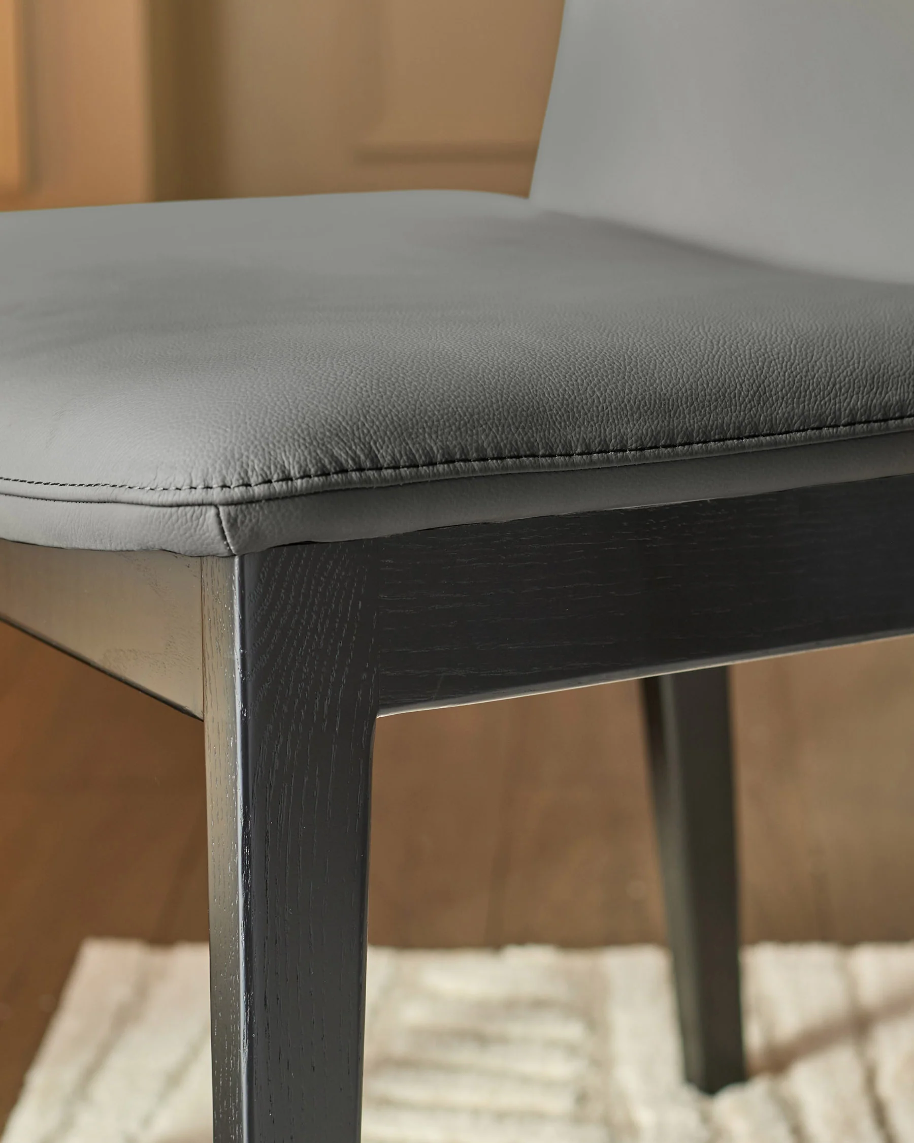 Otis dark grey leather dining chair - Image 6