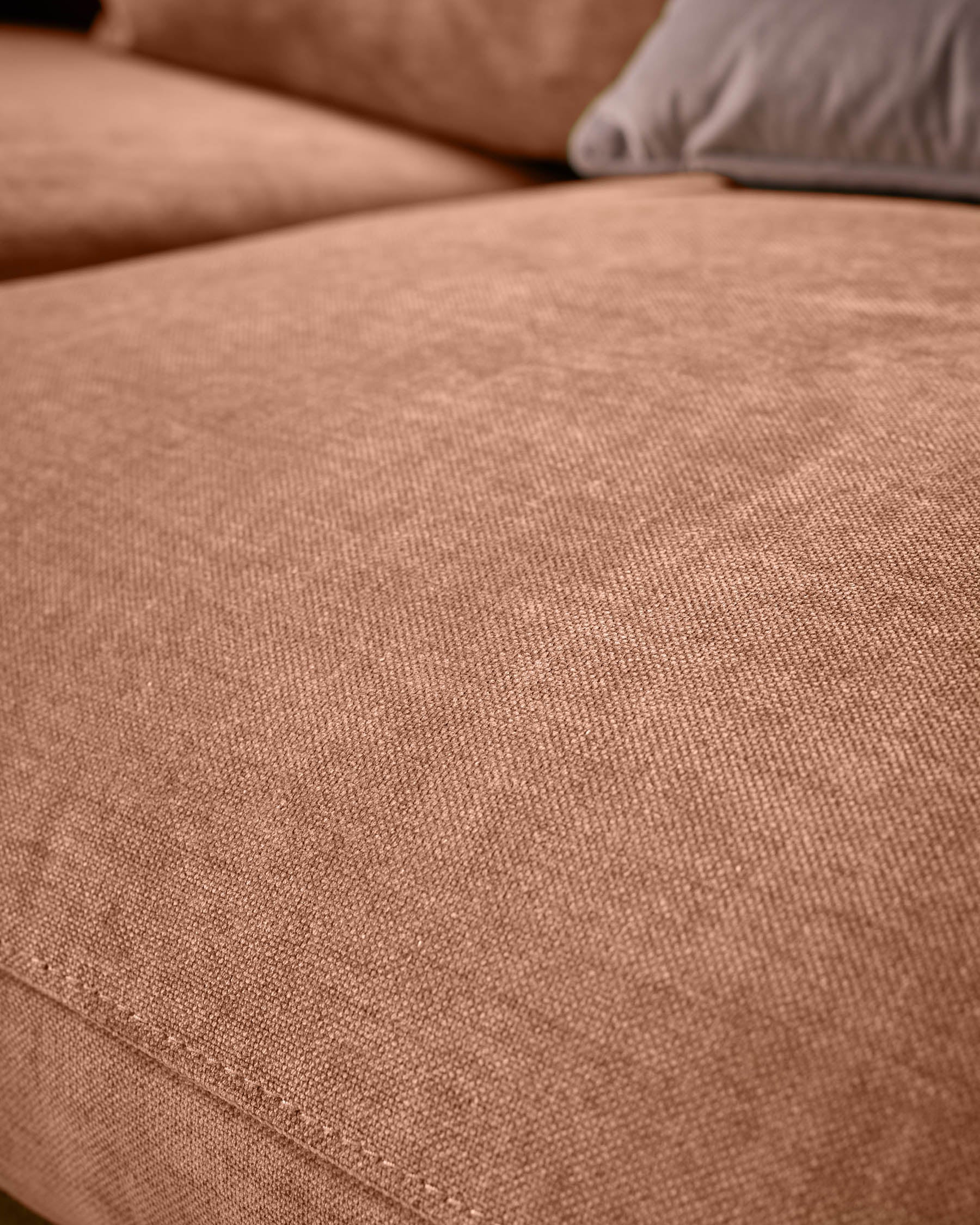 Ottilie apricot chenille left hand corner chaise sofa - Image 5