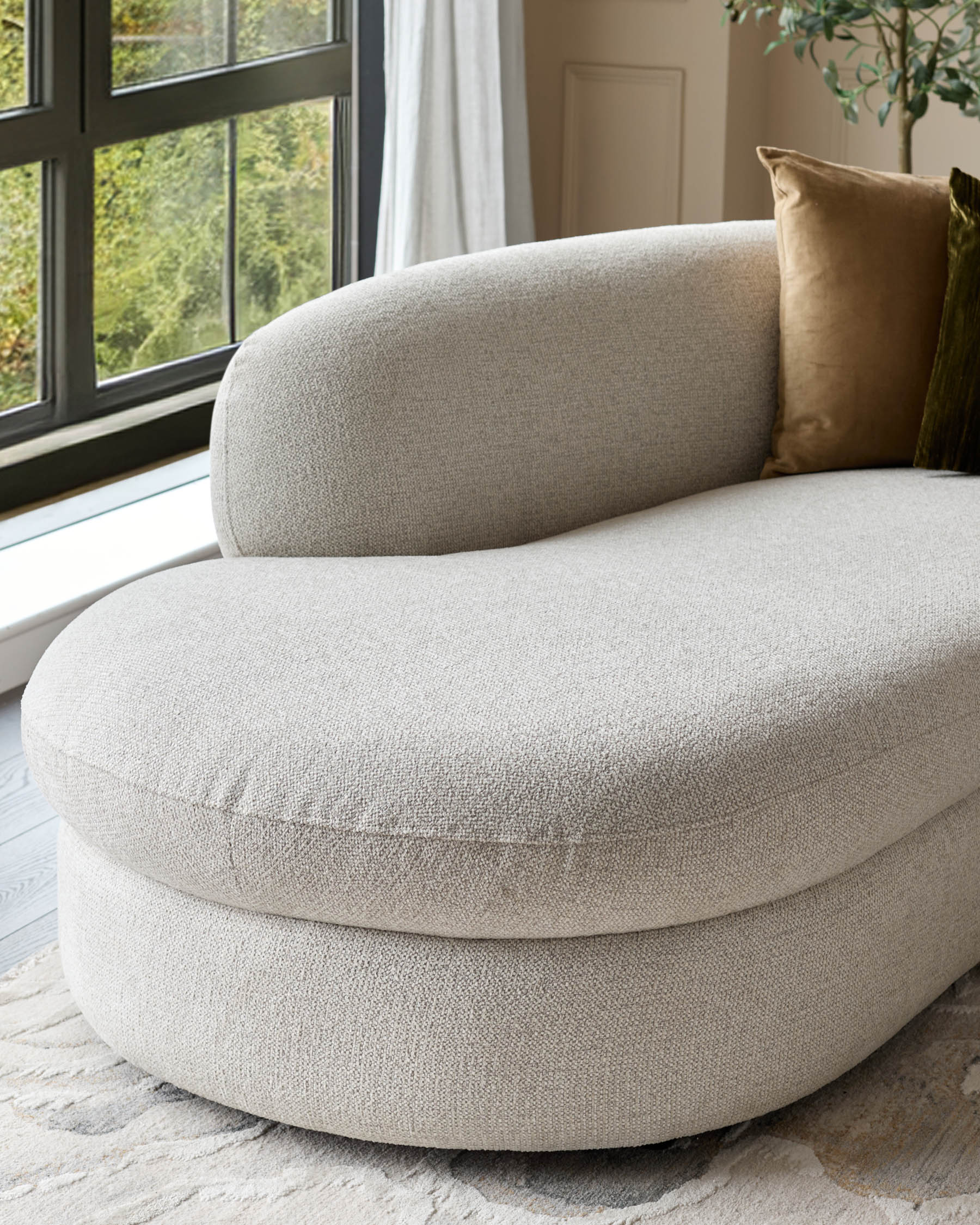 Ottilie natural fabric left hand corner chaise sofa - Image 7