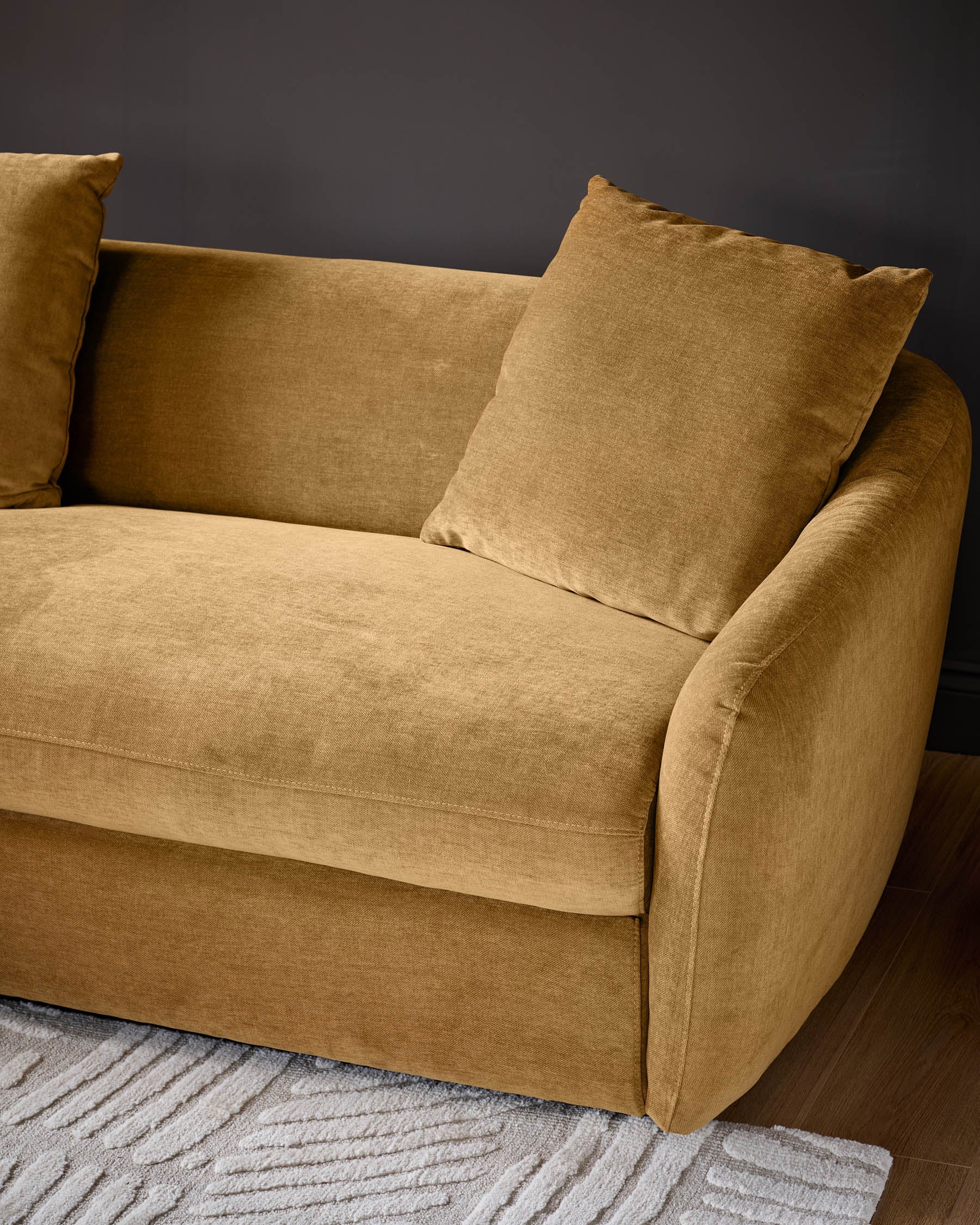 Ottilie ochre chenille left hand corner chaise sofa - Image 5