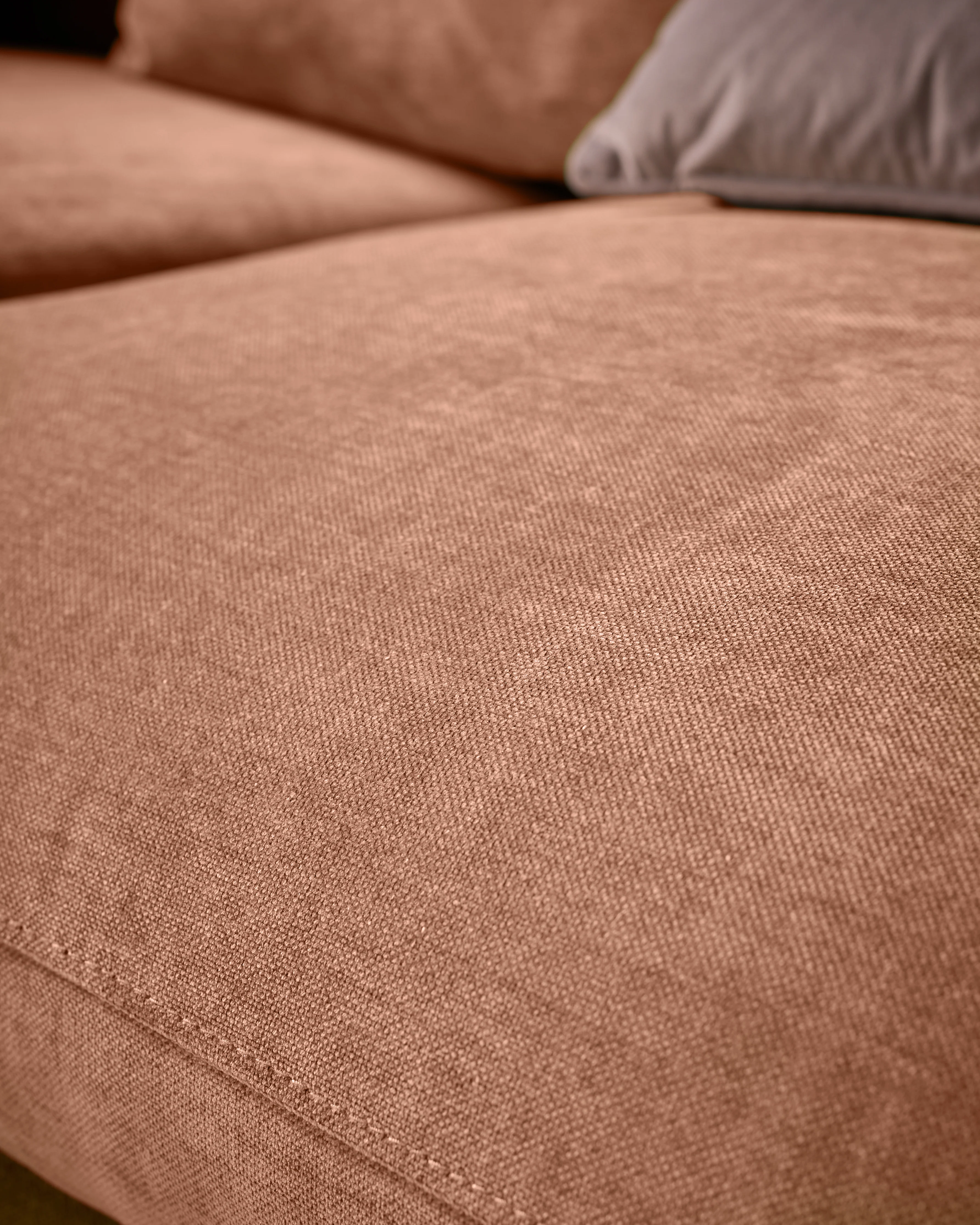 Ottilie apricot chenille right hand corner chaise sofa - Image 6