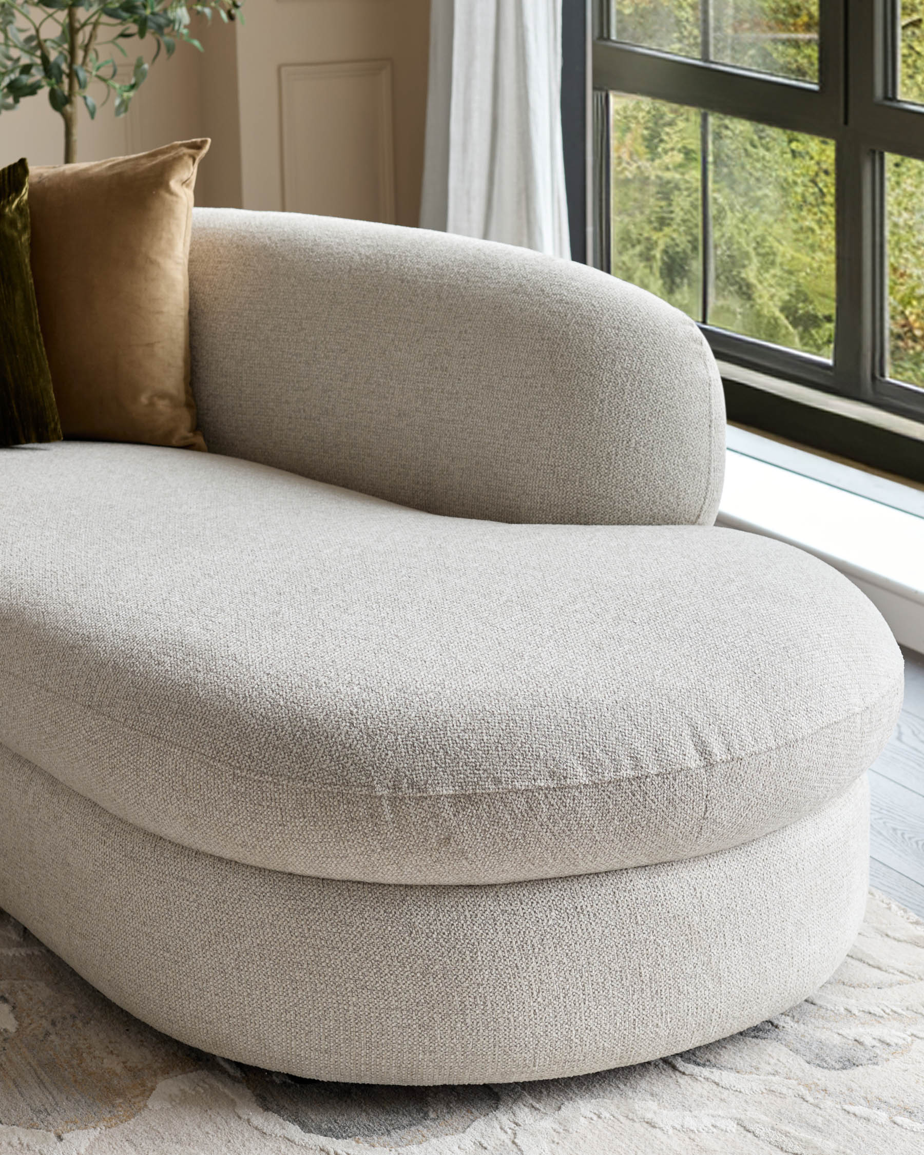 Ottilie natural fabric right hand corner chaise sofa - Image 9
