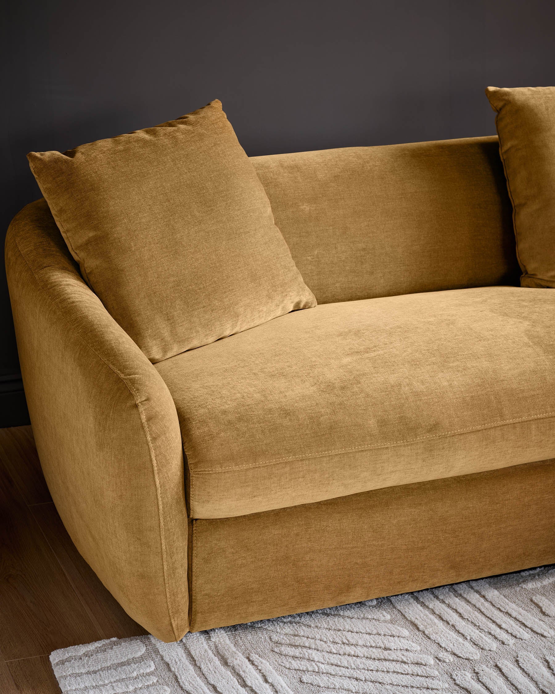 Ottilie ochre chenille right hand corner chaise sofa - Image 9