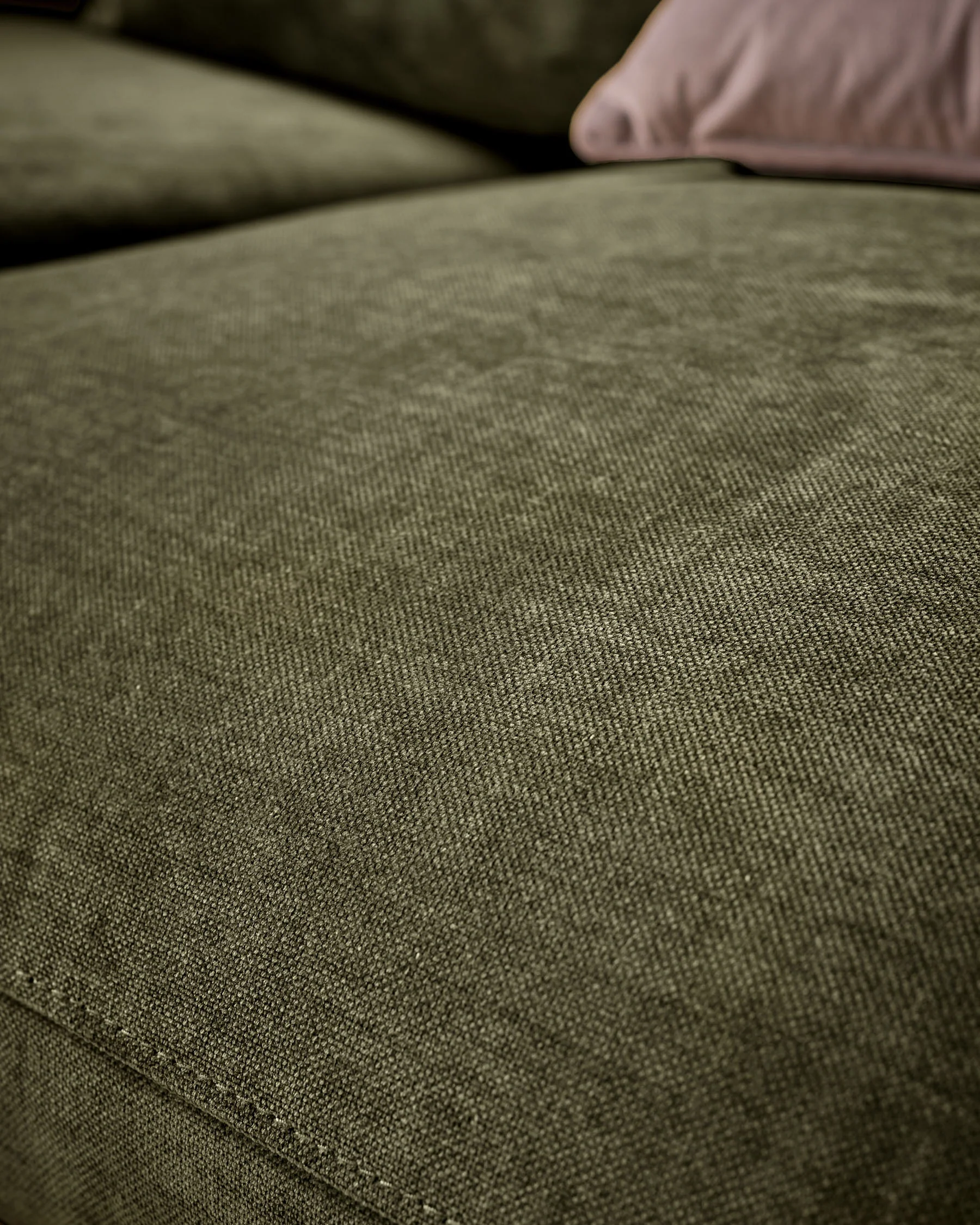 Ottilie olive green chenille right hand corner chaise sofa - Image 7