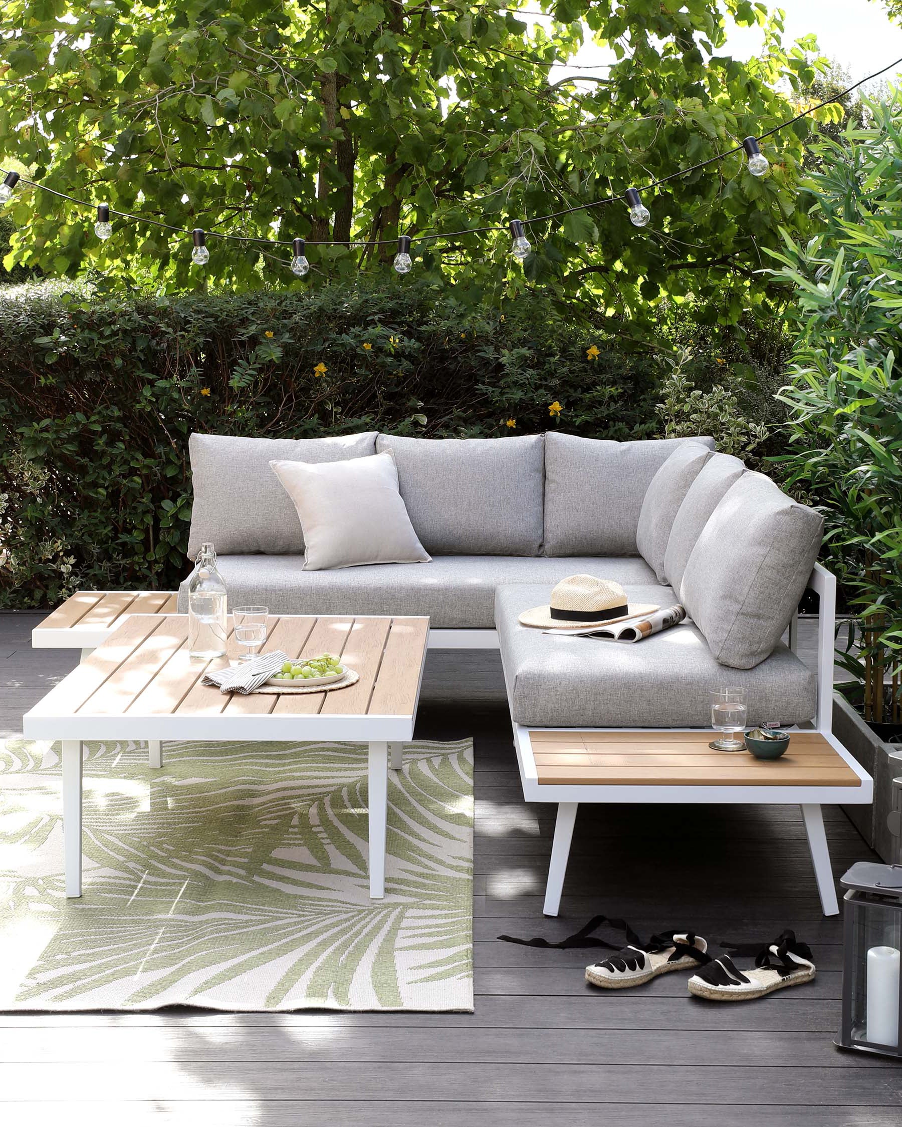 Palermo White Right Hand Corner Garden Dining Bench - Image 10