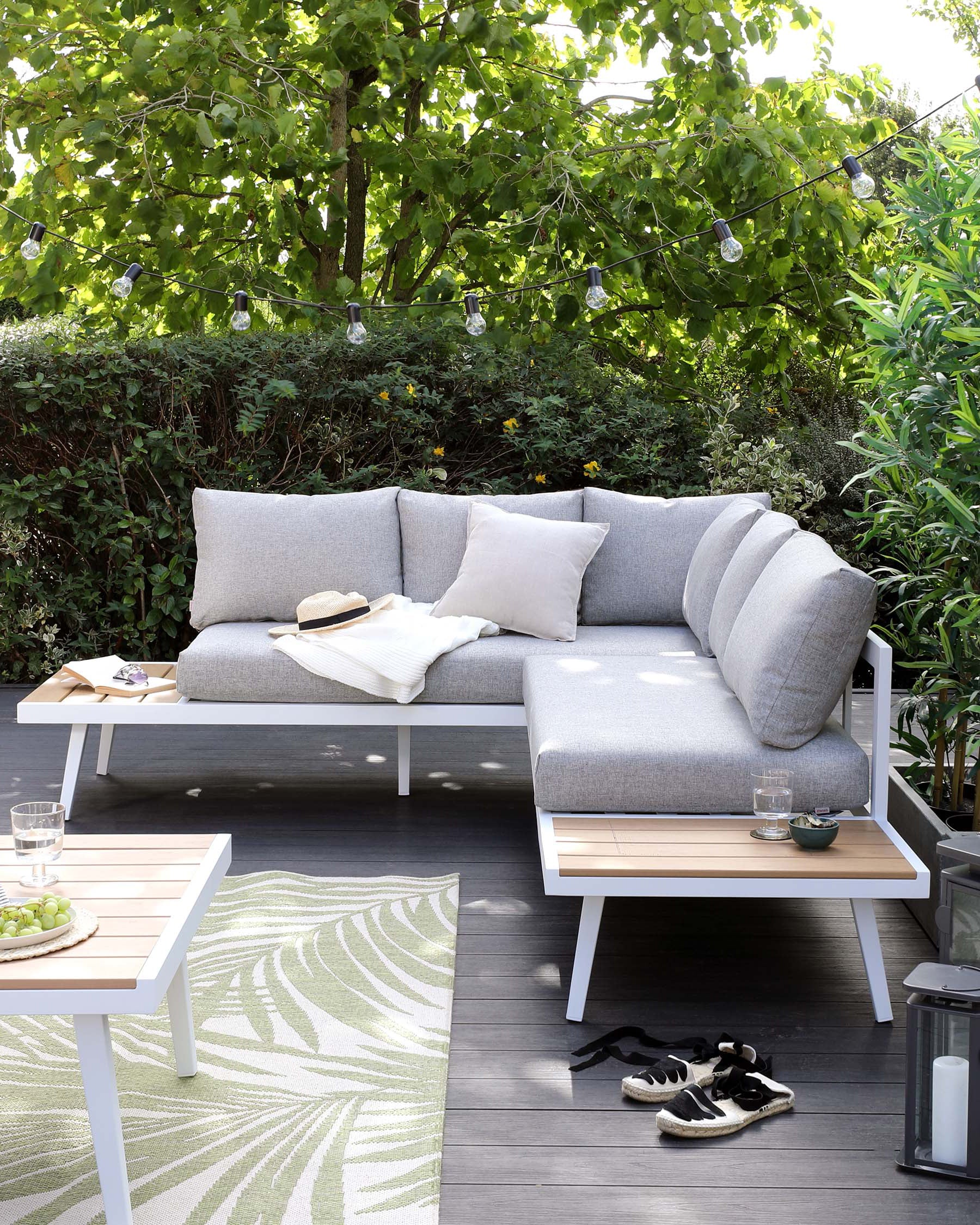 Palermo White Right Hand Corner Garden Dining Bench - Image 12