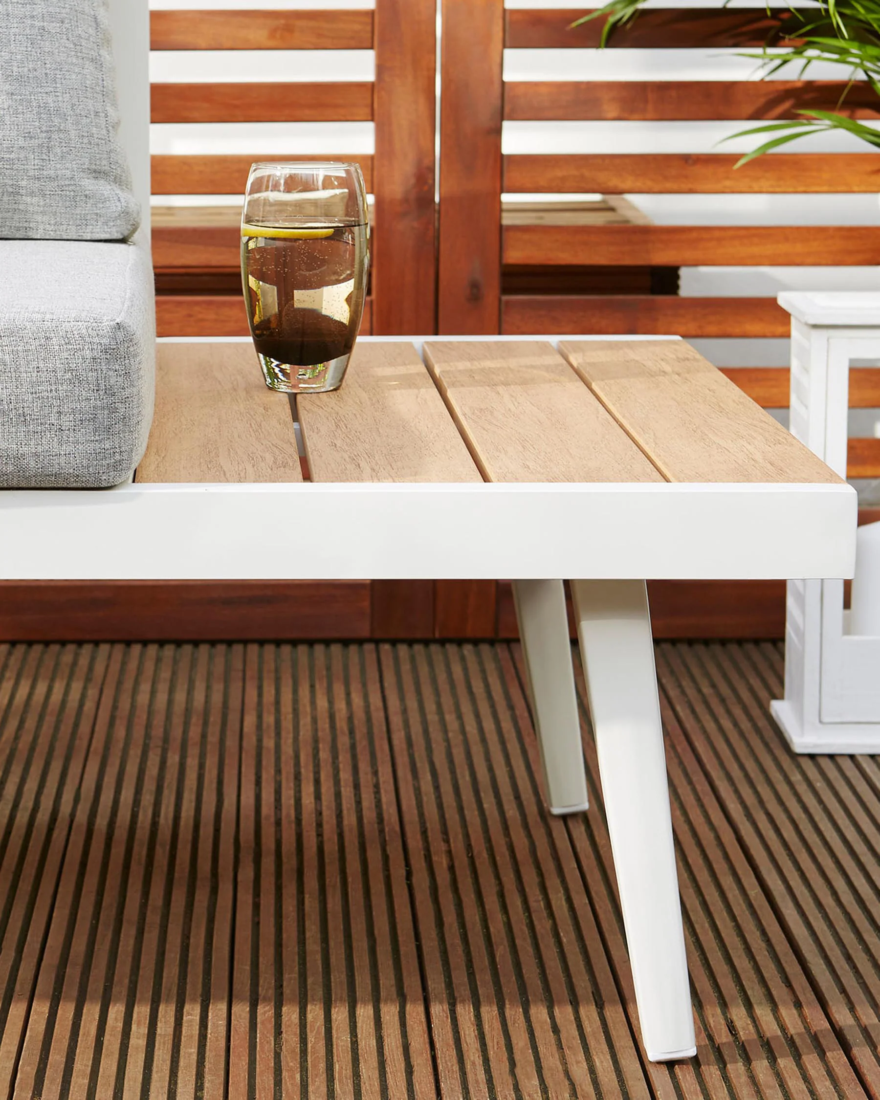 Palermo White Right Hand Corner Garden Dining Bench - Image 8